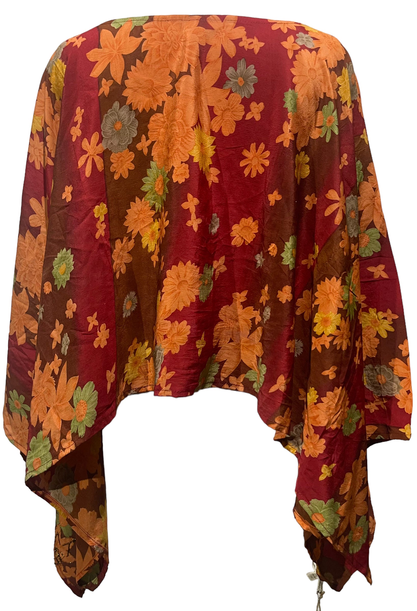 PRC4721 Wabi Sabi Pure Silk Capelet Poncho