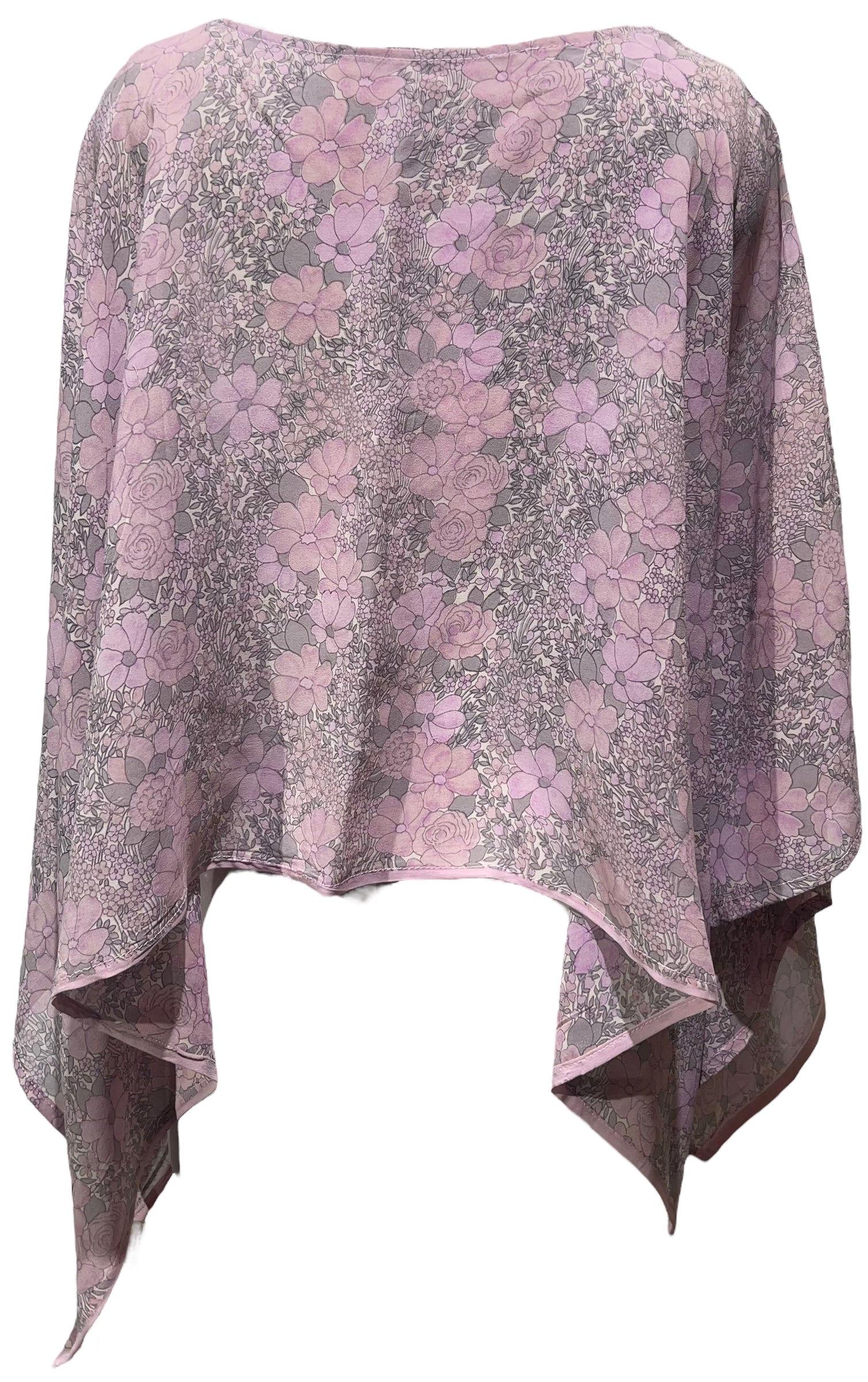 PRG4716 Sheer Avatar Pure Silk Capelet Poncho