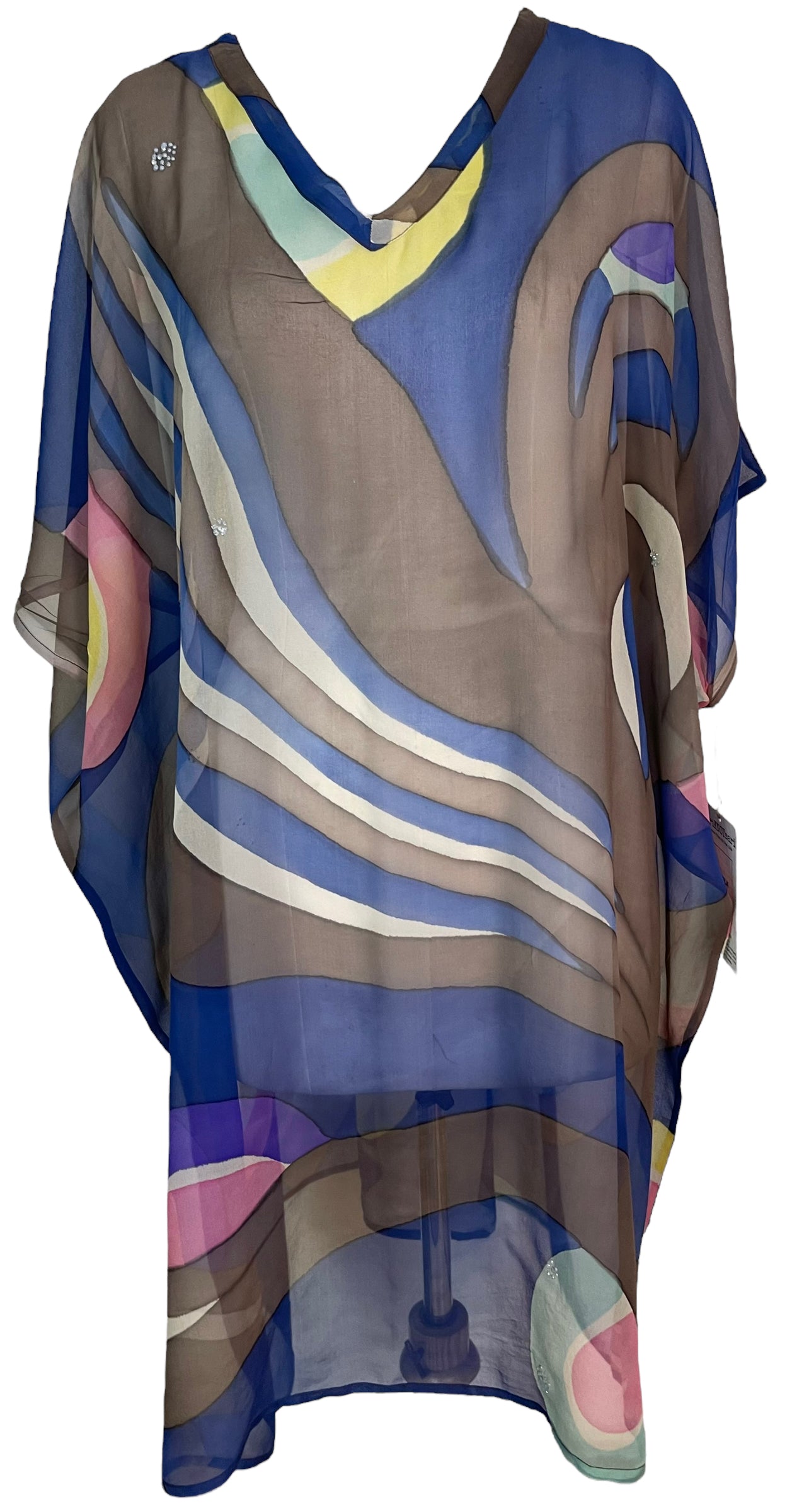 PRG5841 Sheer Wabi Sabi Pure Silk Midi Length Kaftan