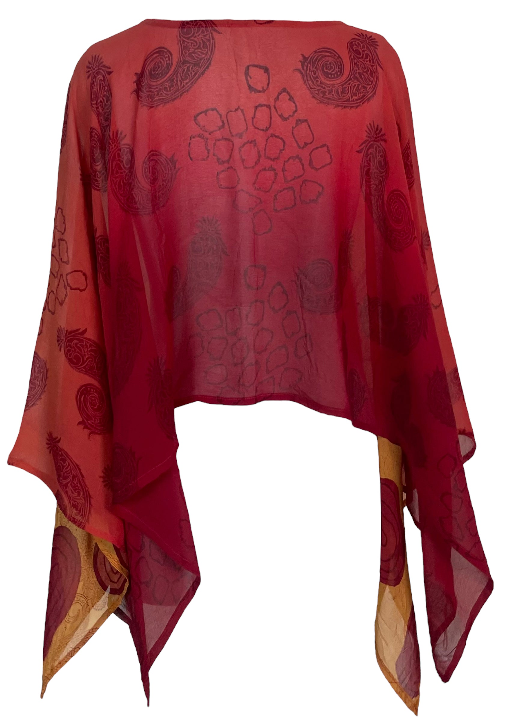 PRG5776 Sheer Wabi Sabi Pure Silk Capelet Poncho