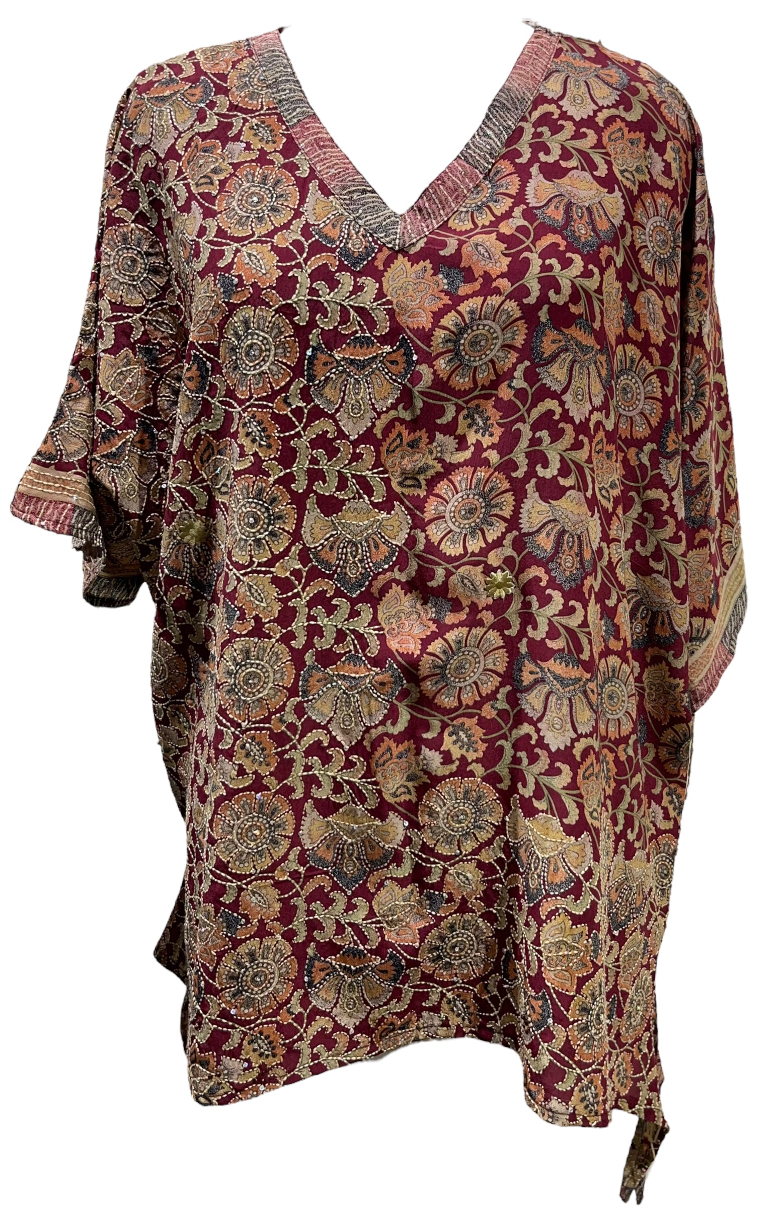 PRC4280 Avatar Pure Silk Long Tunic with Side Ties