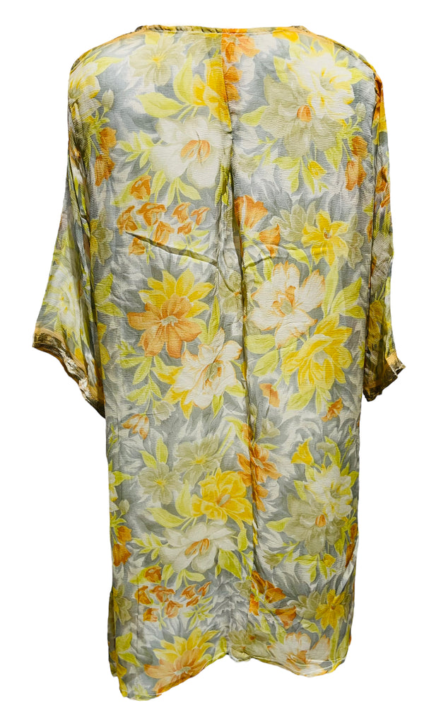 PRG3506 Sheer Avatar Pure Silk Self Pocket Tunic Dress