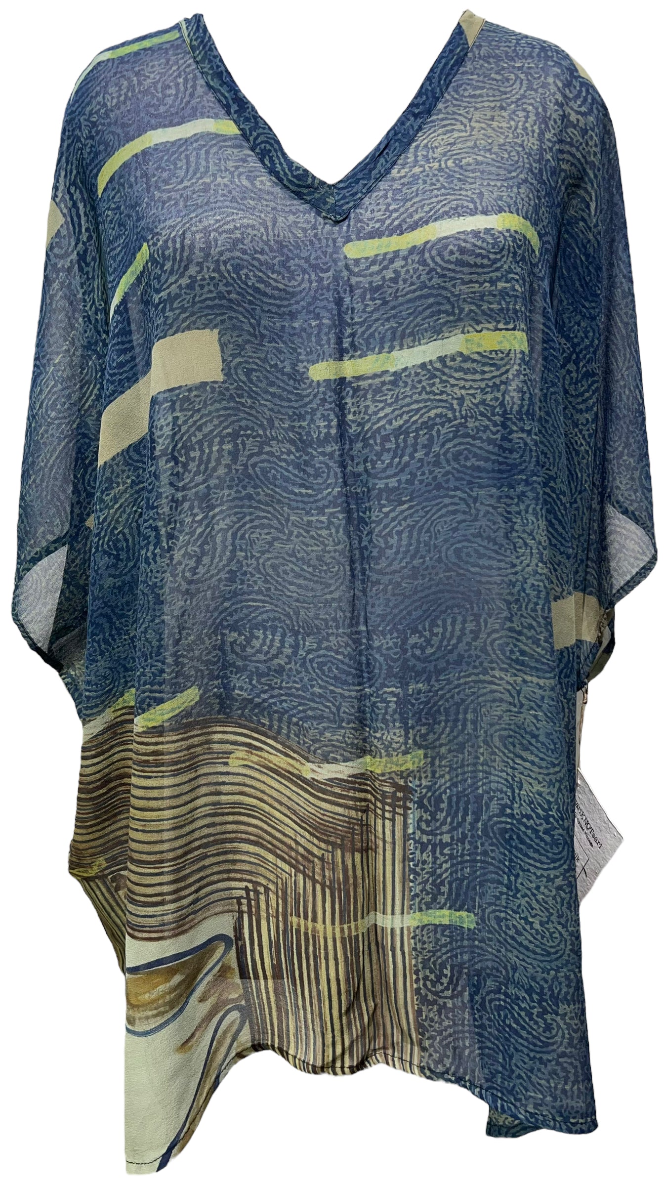 PRC4289 Avatar Pure Silk Short Kaftan Tunic