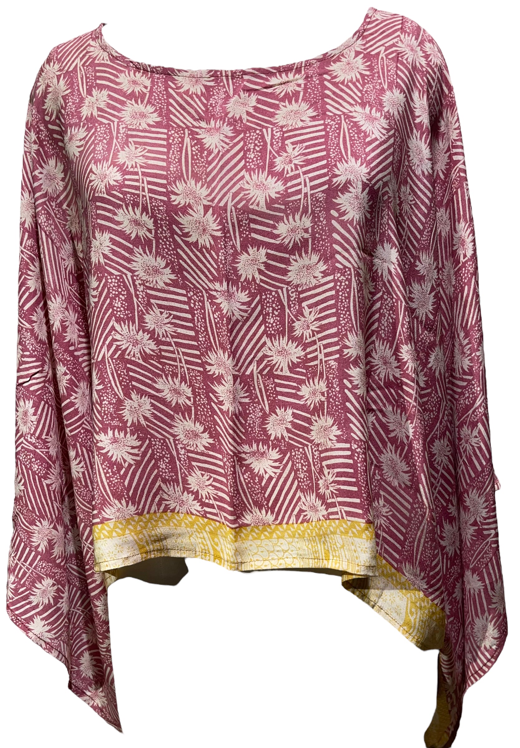 PRC4562 Avatar Pure Silk Kimono-Sleeved Top