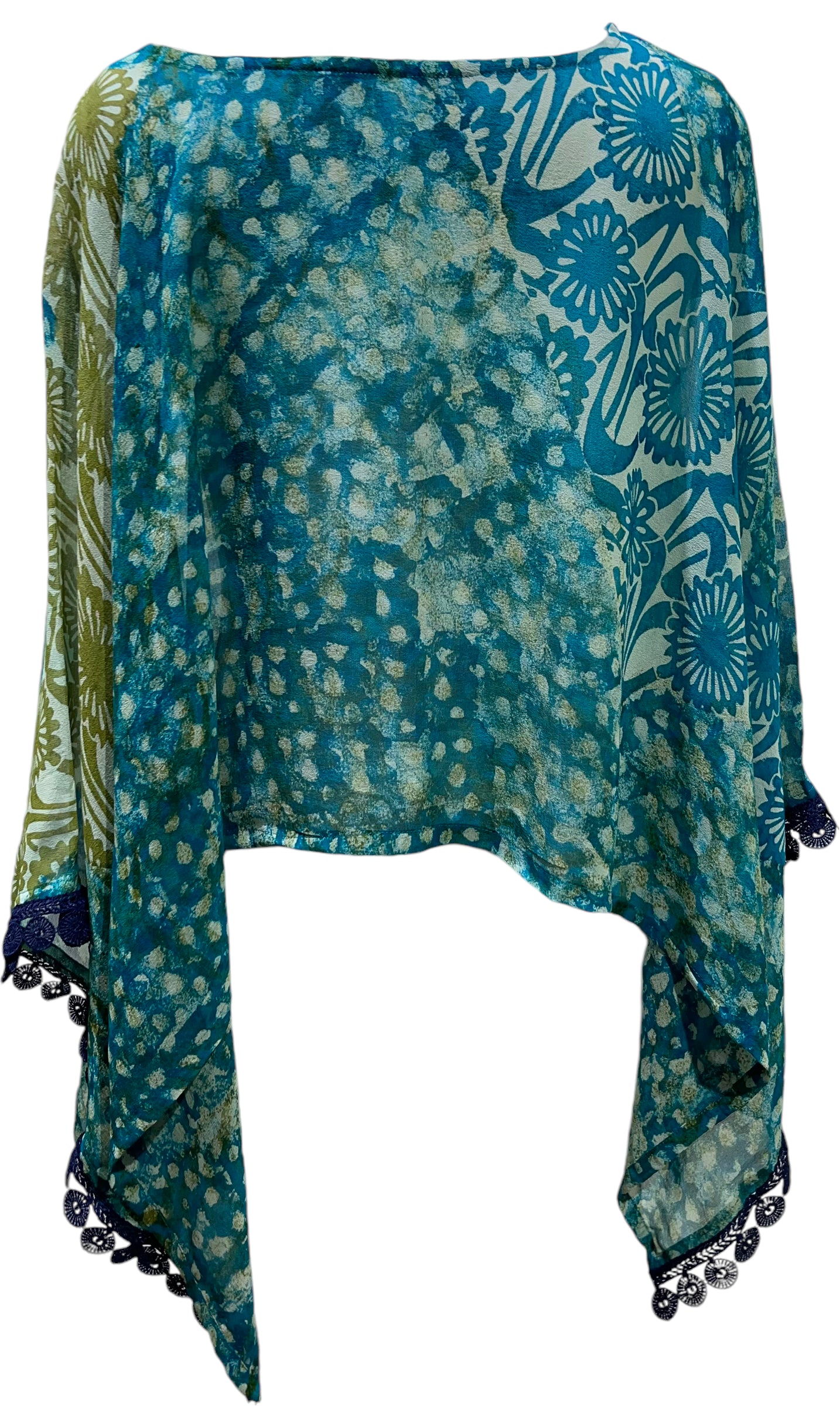 PRG5632  Sheer Avatar Pure Silk Capelet Poncho