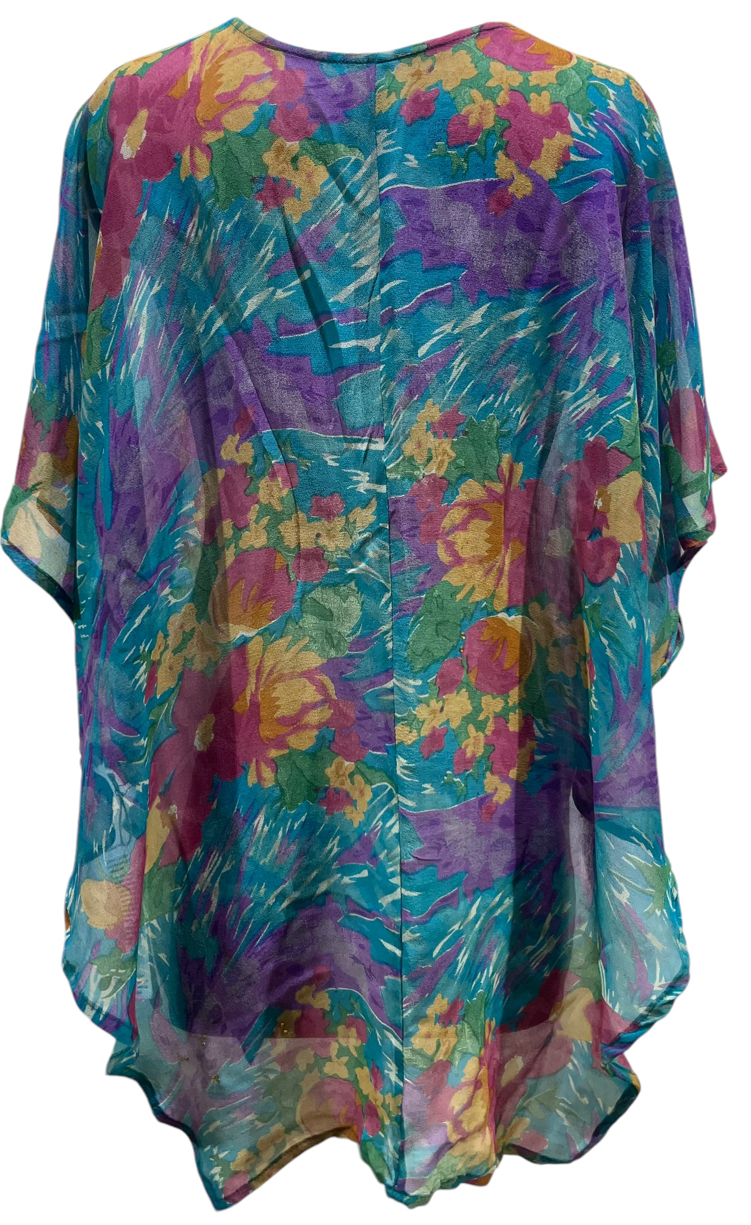 PRG5252  Sheer Avatar Pure Silk Waterfall Top