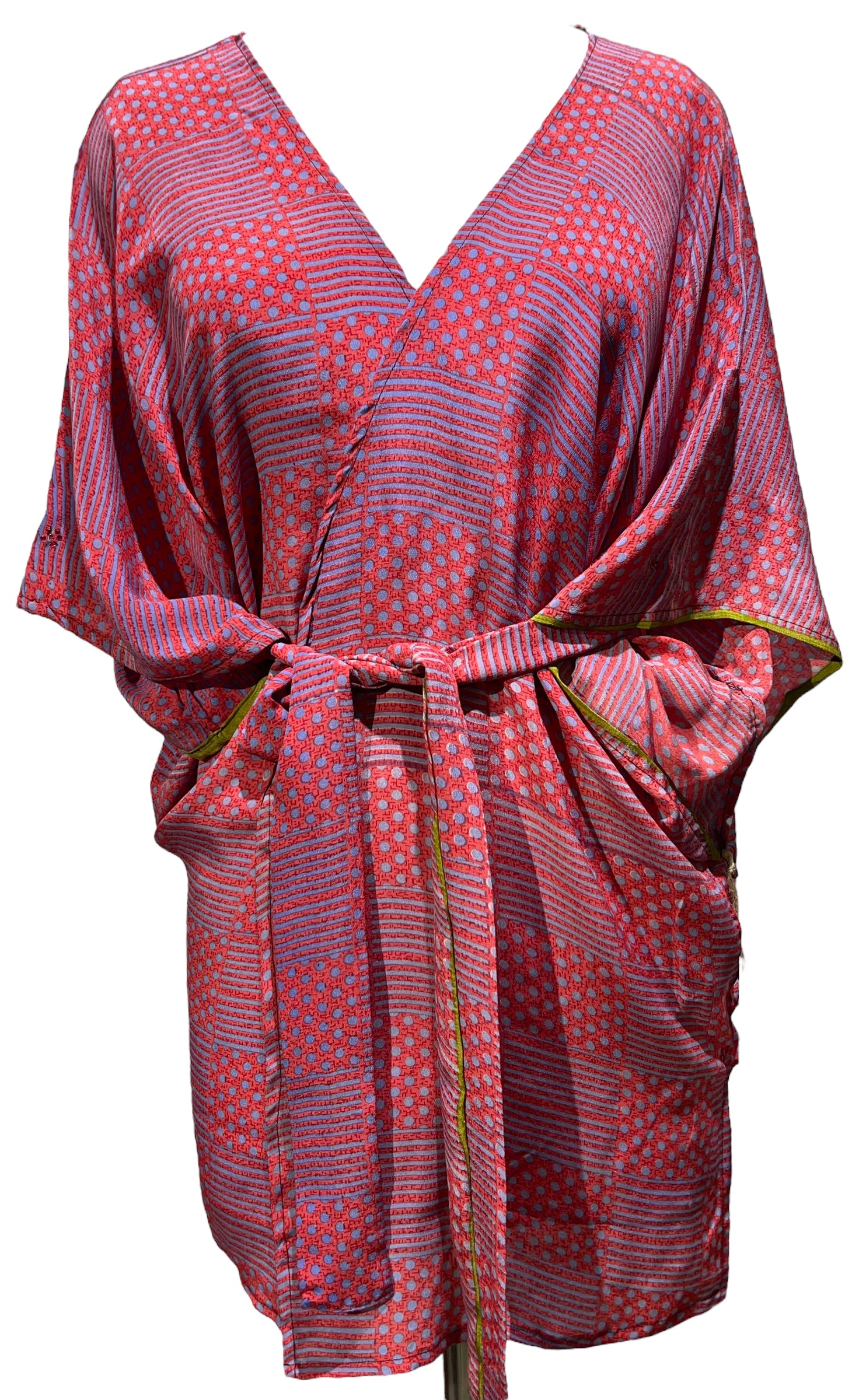 PRC4894 Avatar Pure Silk Kimono-Sleeved Jacket with Belt