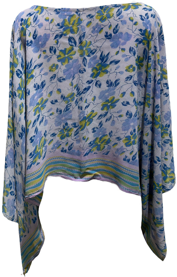 PRG3601 Sheer Avatar Pure Silk Kimono-Sleeved Top