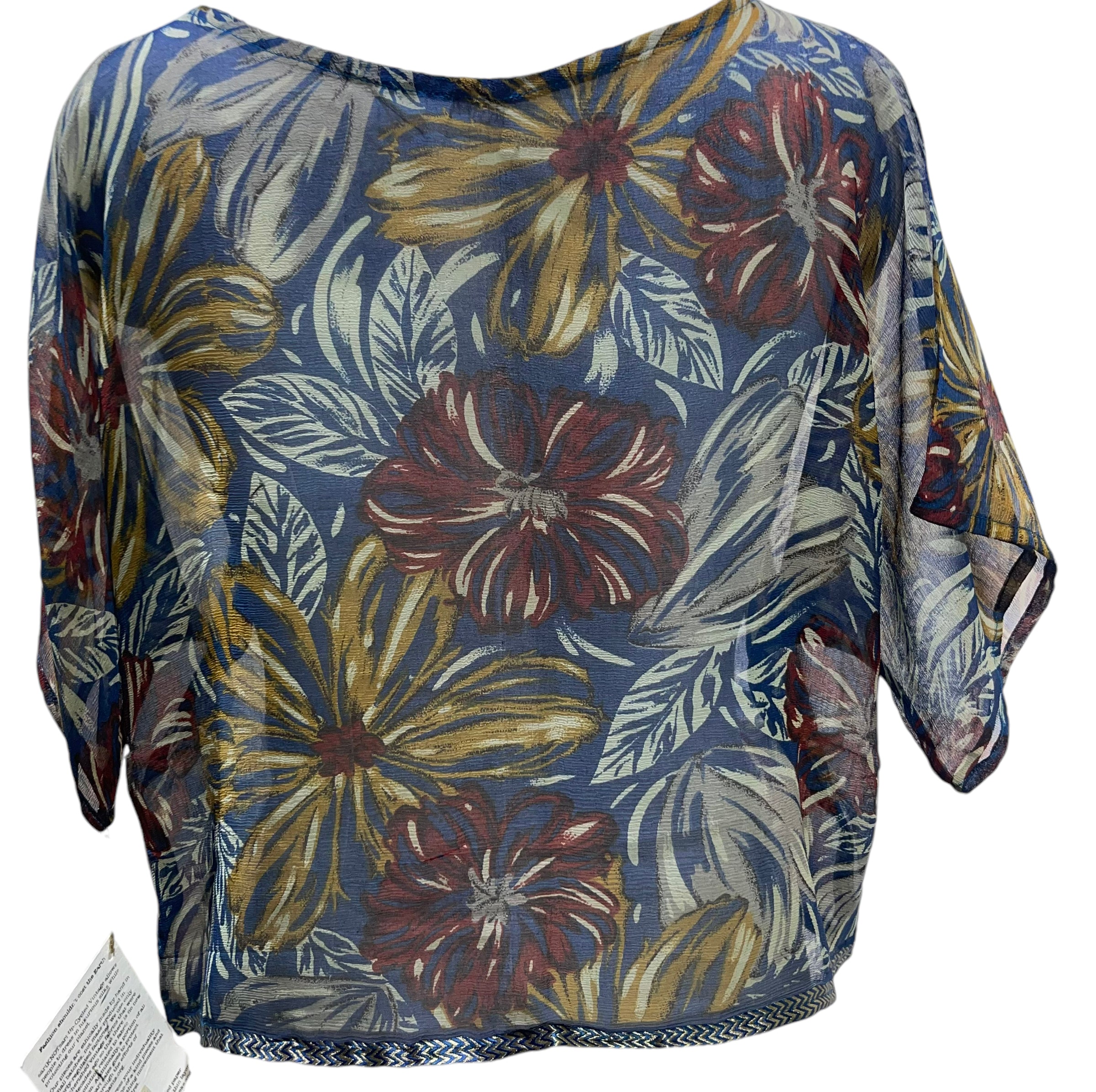 PCH4951 Sheer Chiffon Avatar Pure Silk Boxy Top