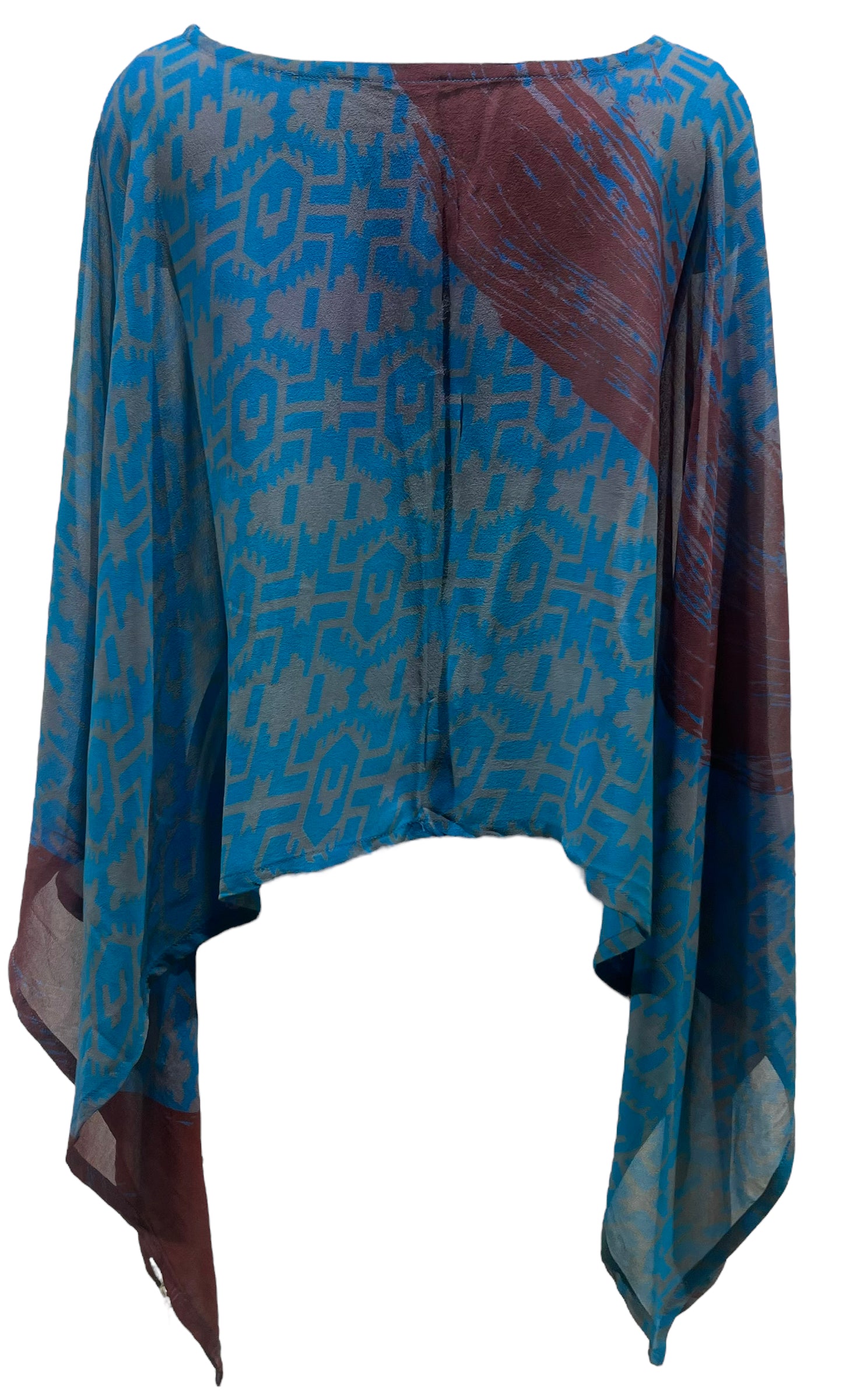 PRG5568 Sheer Avatar Pure Silk Capelet Poncho