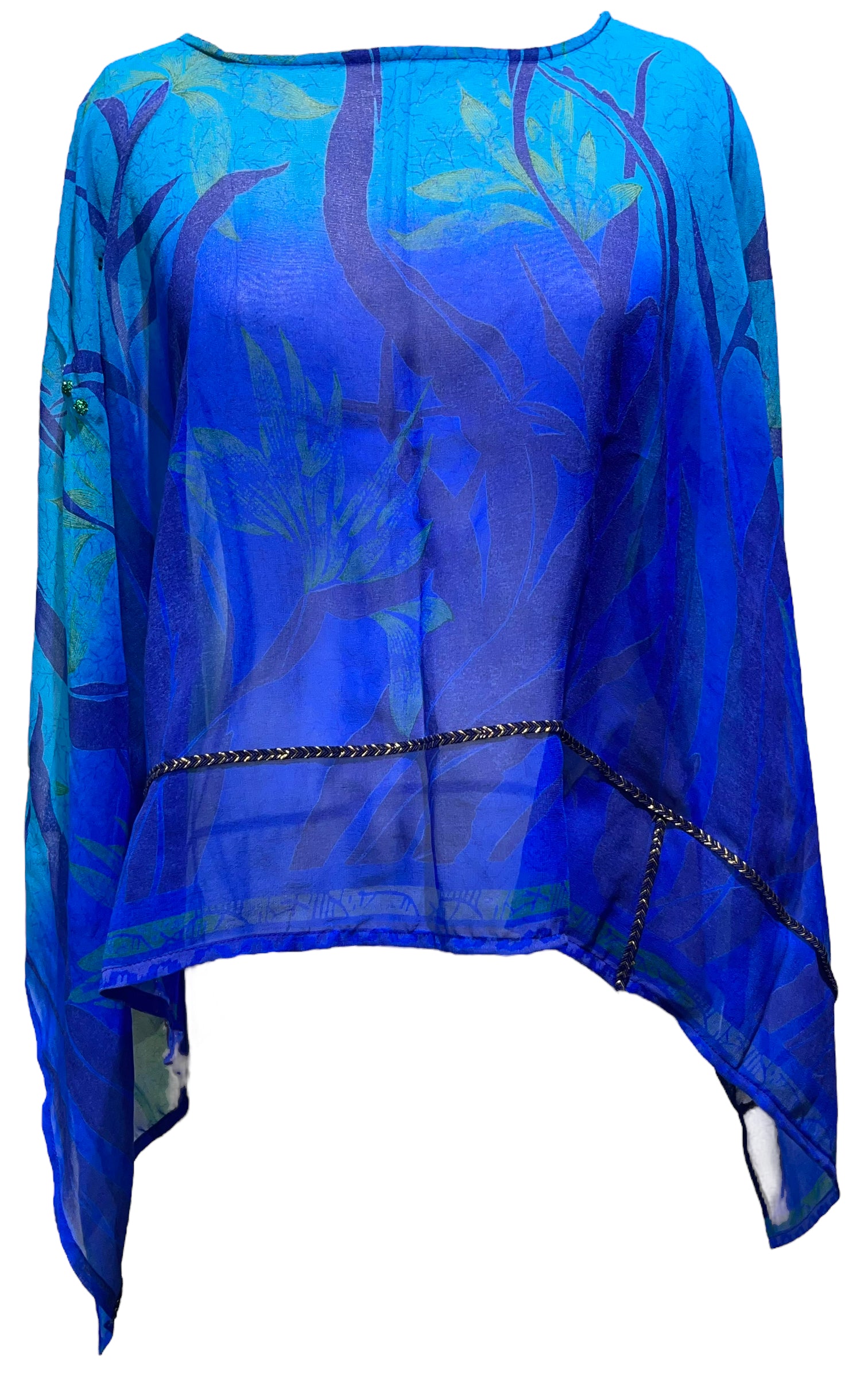 PRG5168 Sheer Avatar Pure Silk Capelet Poncho