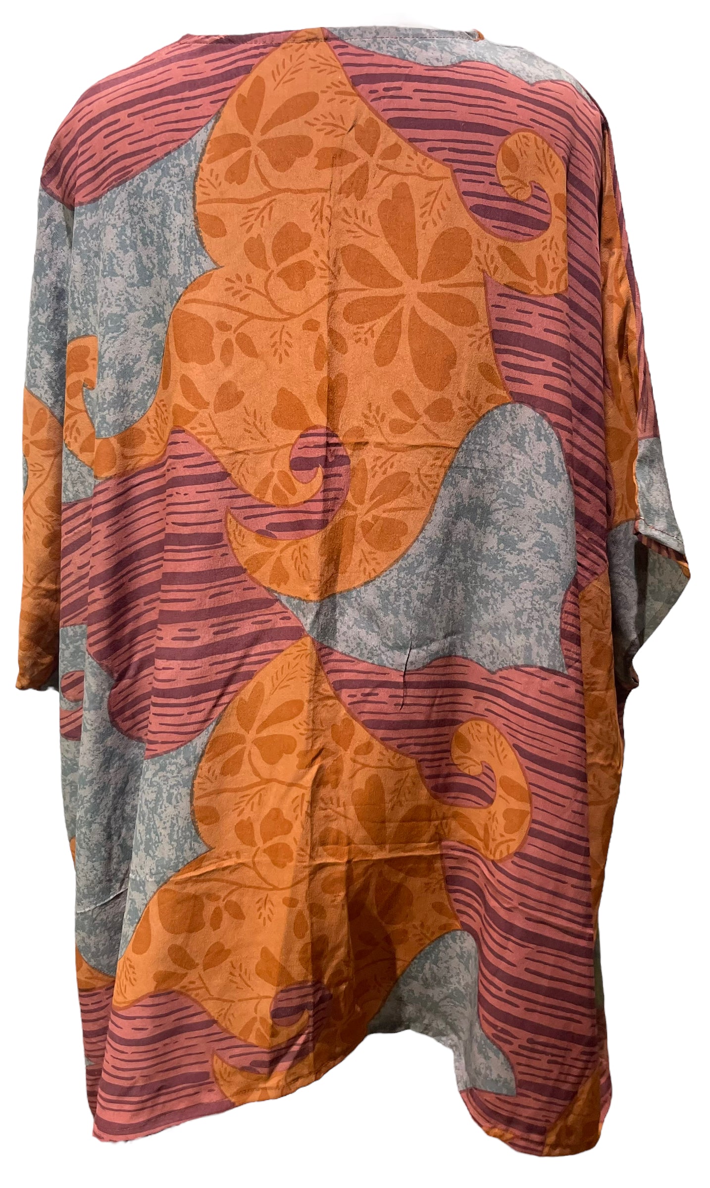 PRC5023 Wabi Sabi Pure Silk Short Kaftan Tunic