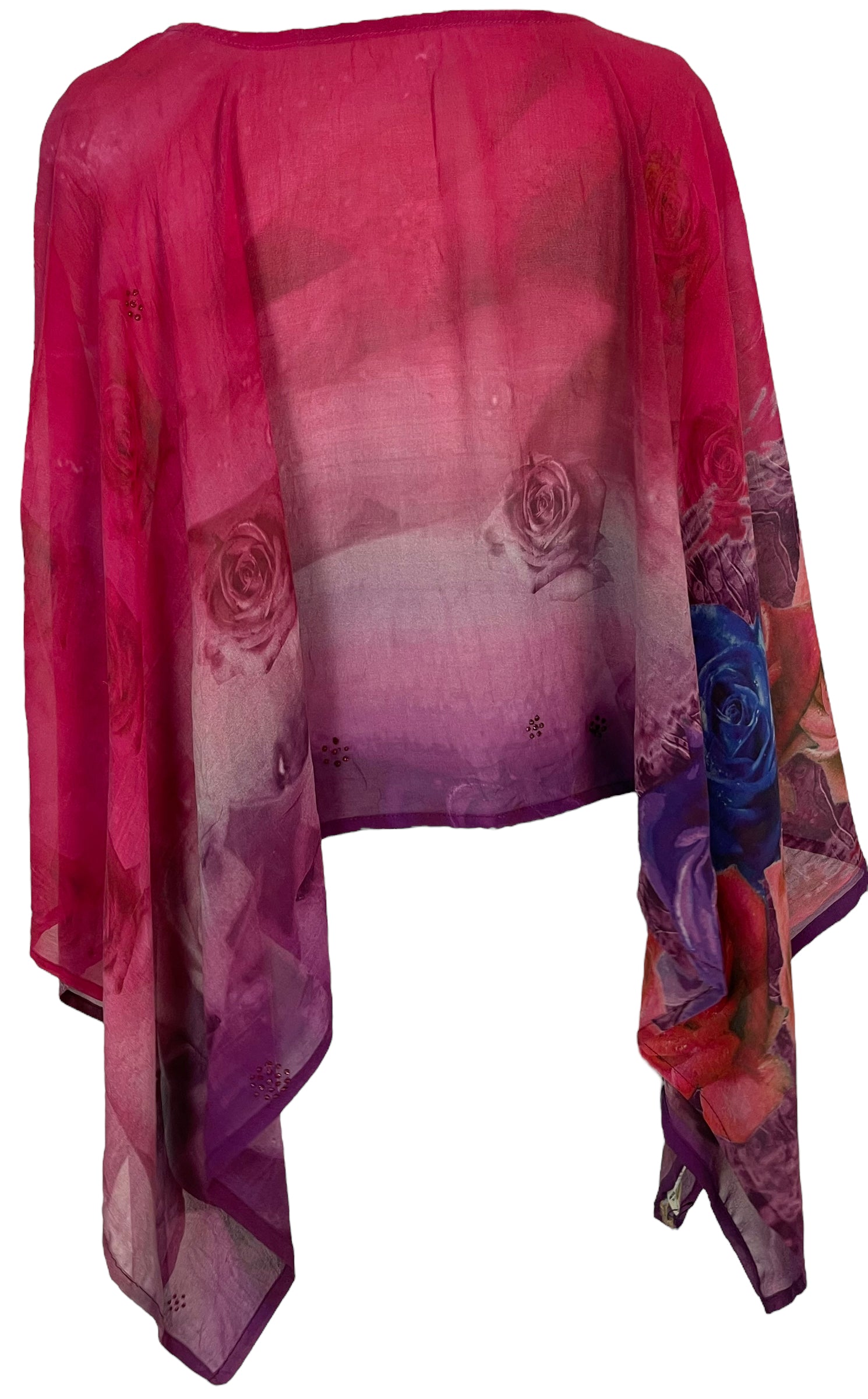 PRG5783 Sheer Avatar Pure Silk Capelet Poncho