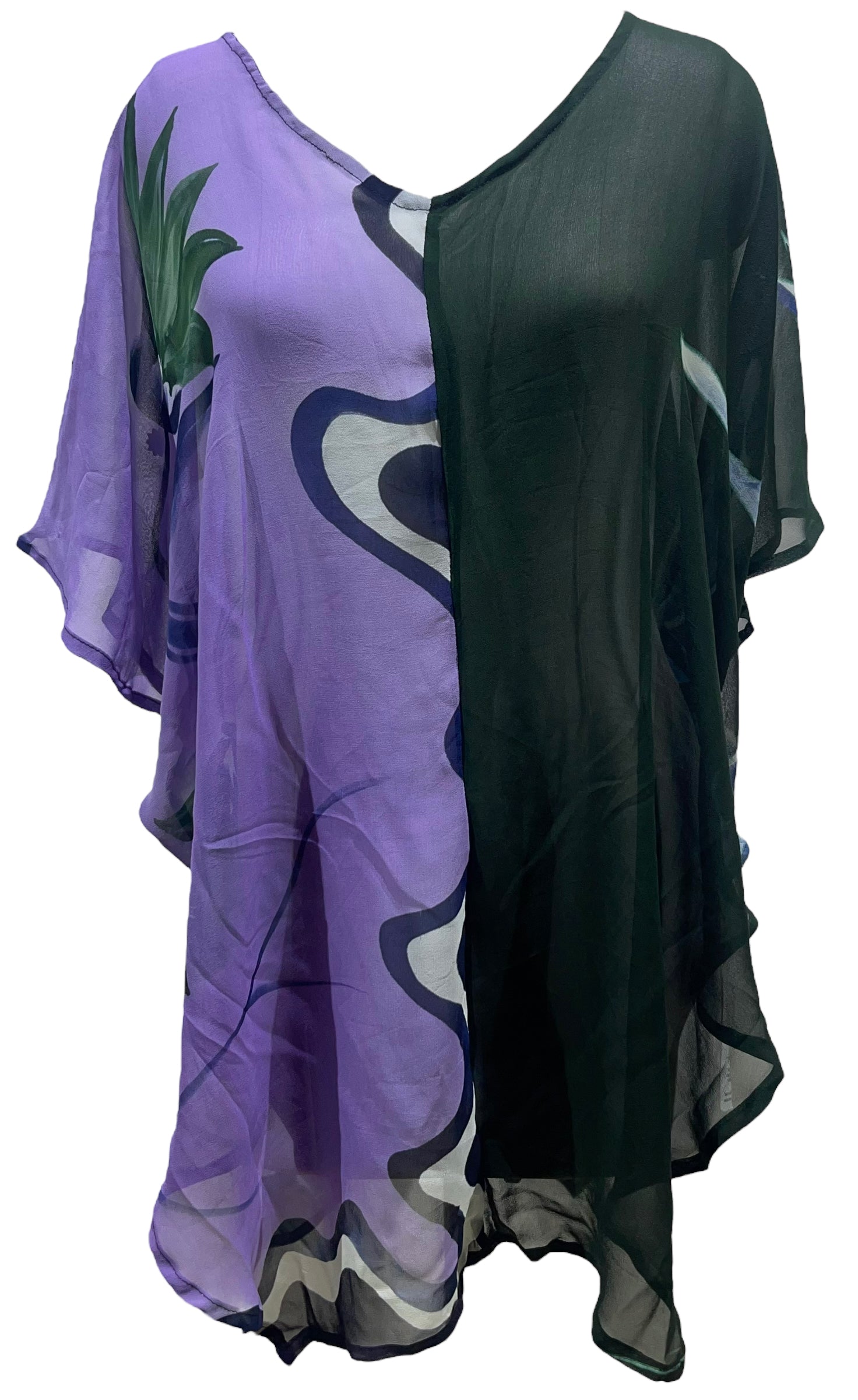 PRG5241 Sheer Avatar Pure Silk Waterfall Top