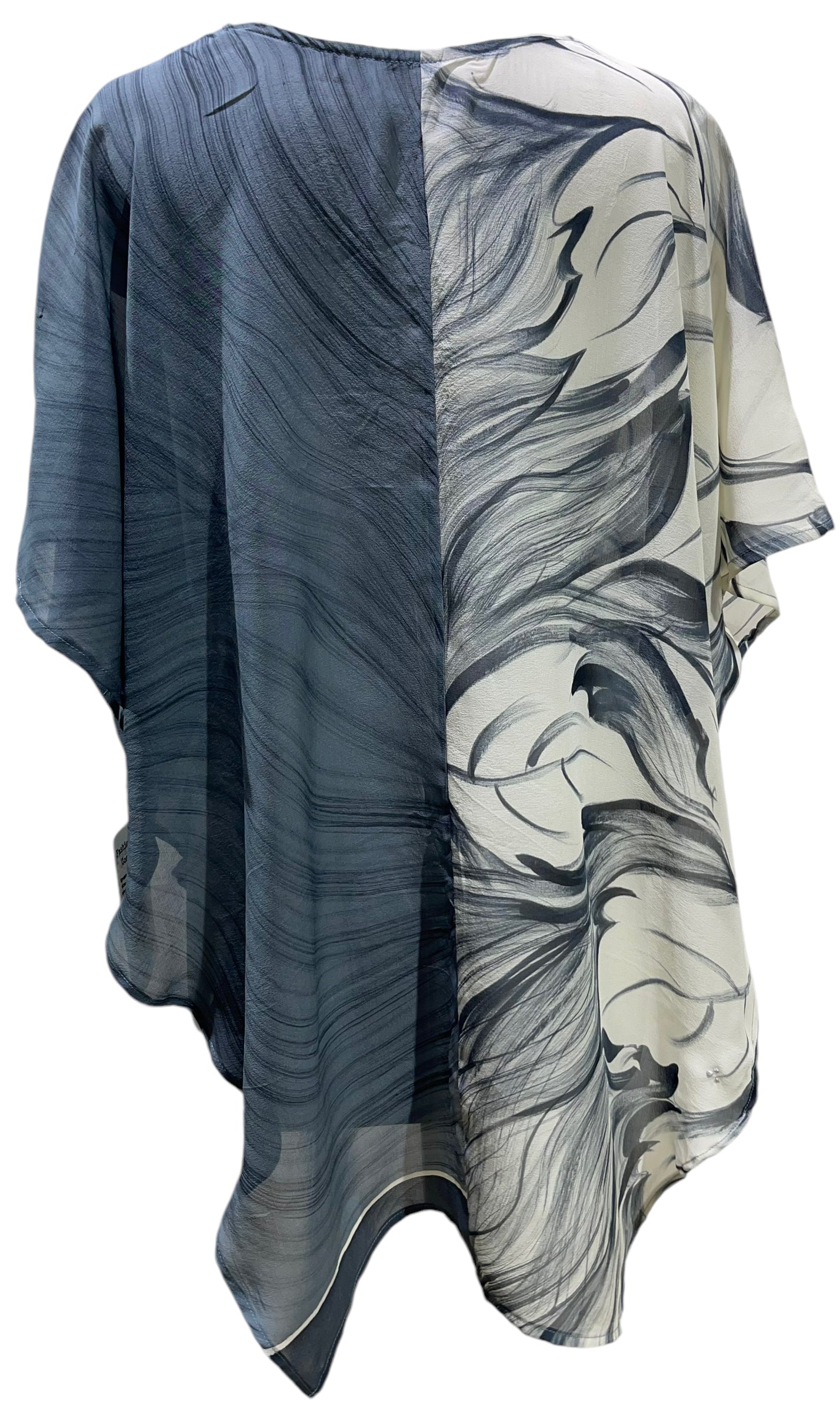 PRG5706 Sheer Avatar Pure Silk Waterfall Top