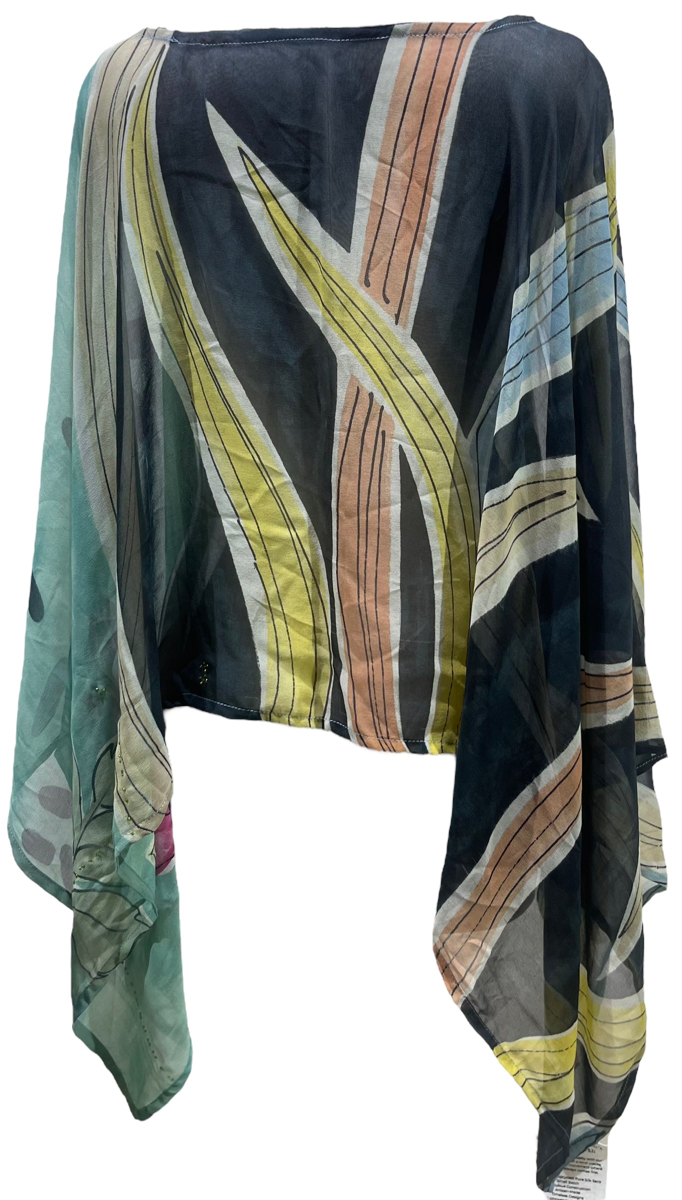 PRG5550 Sheer Avatar Pure Silk Capelet Poncho