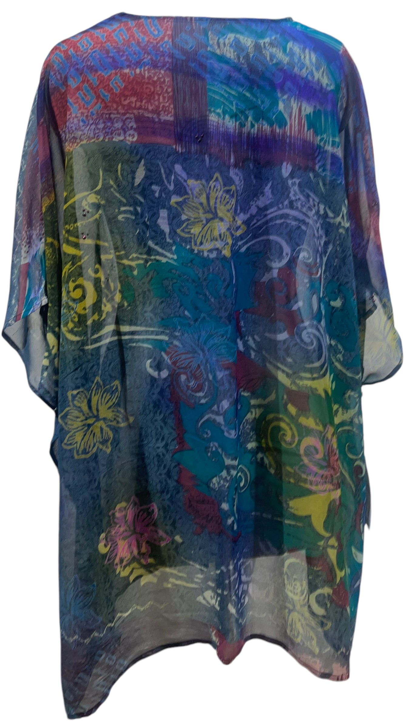 PRG5444 Sheer Avatar Pure Silk Short Kaftan Tunic