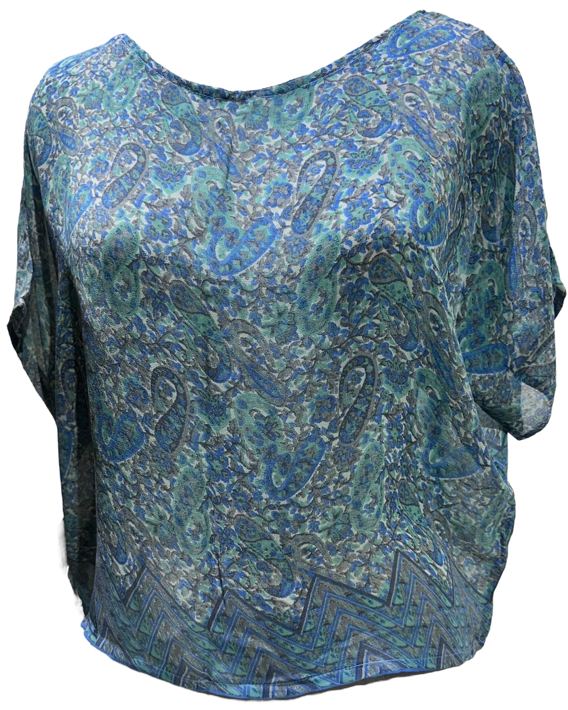 PRG4736 Sheer Wabi Sabi Pure Silk Boxy Top