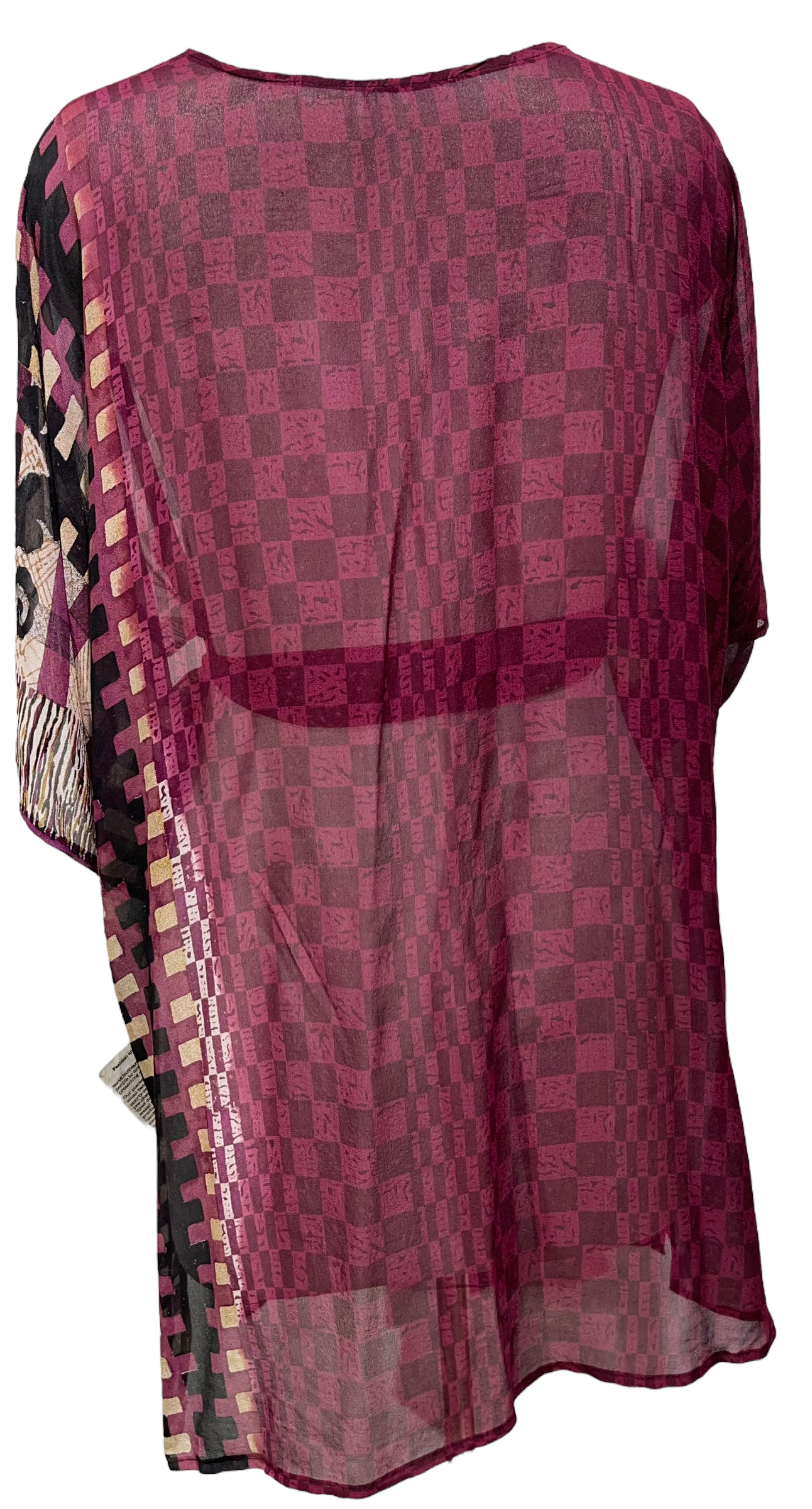 PRG3081 Sheer Avatar Pure Silk Kimono-Sleeved Jacket with Belt