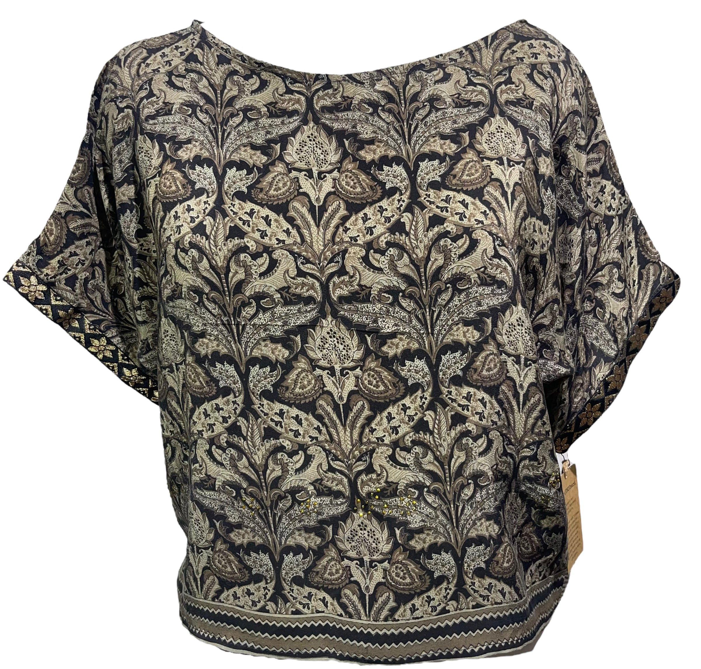 PRC4205 Wabi Sabi Pure Silk Boxy Top