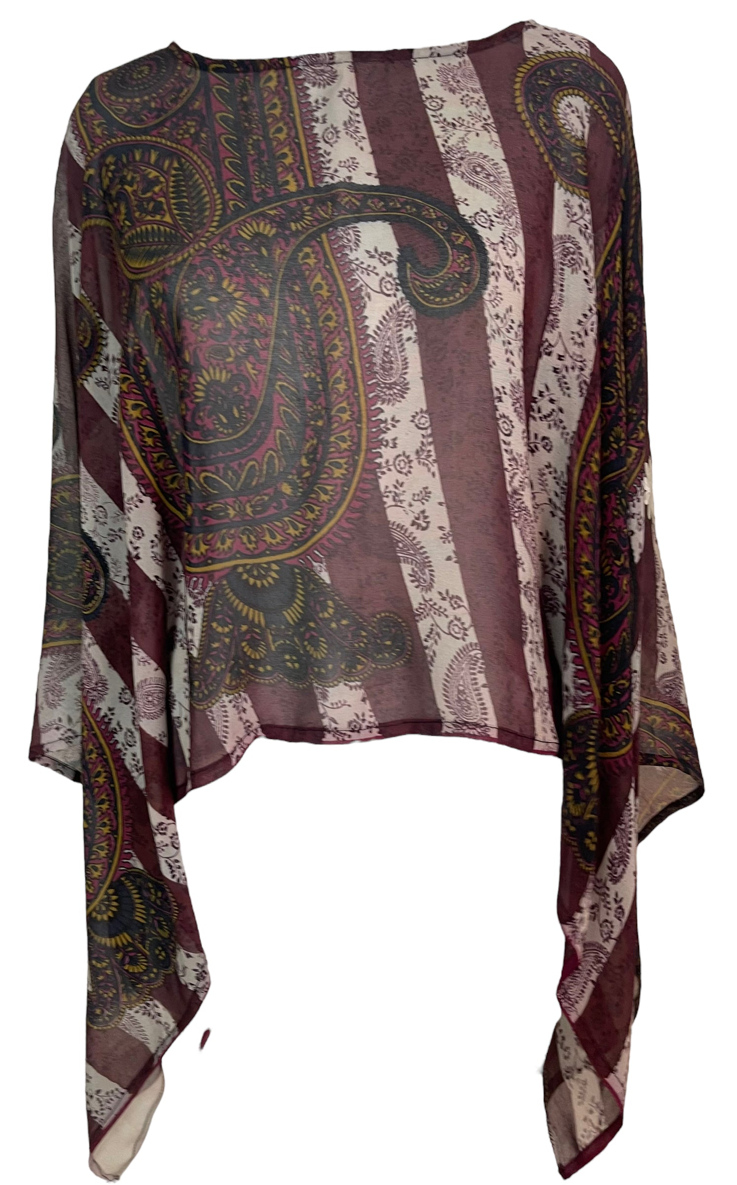 PRG5778 Sheer Pure Silk Wabi Sabi Capelet Poncho