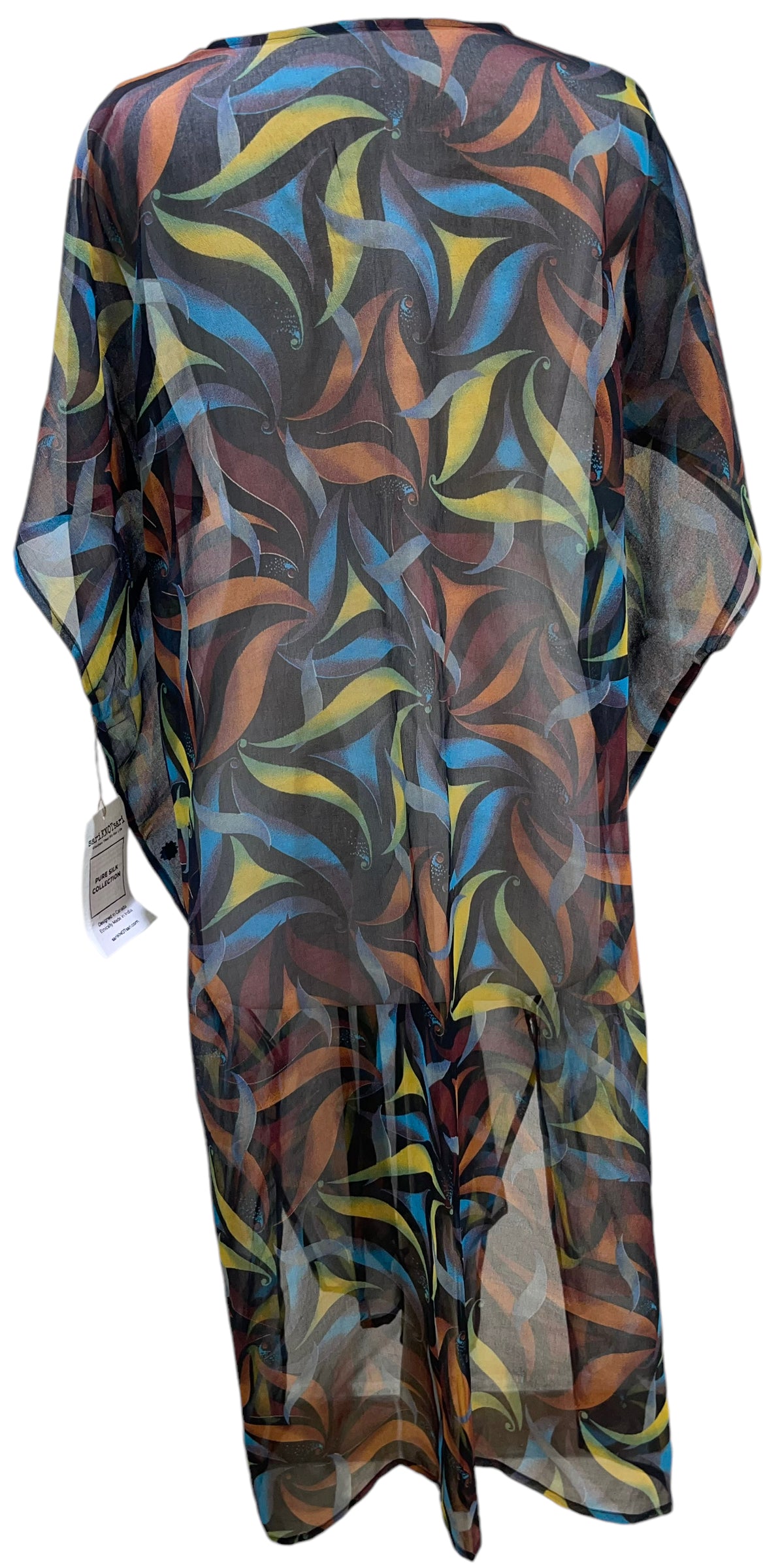 PRG5835 Sheer Wabi Sabi Pure Silk Maxi Kaftan