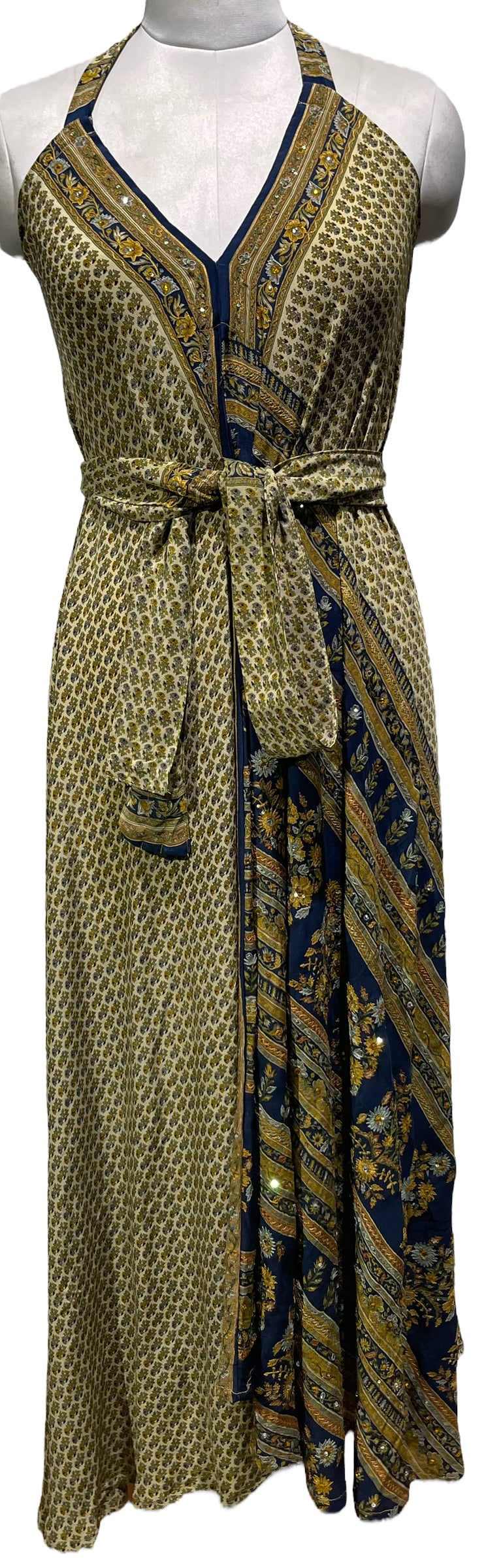 PRC4370 Avatar Pure Silk Maxi Dress with Belt