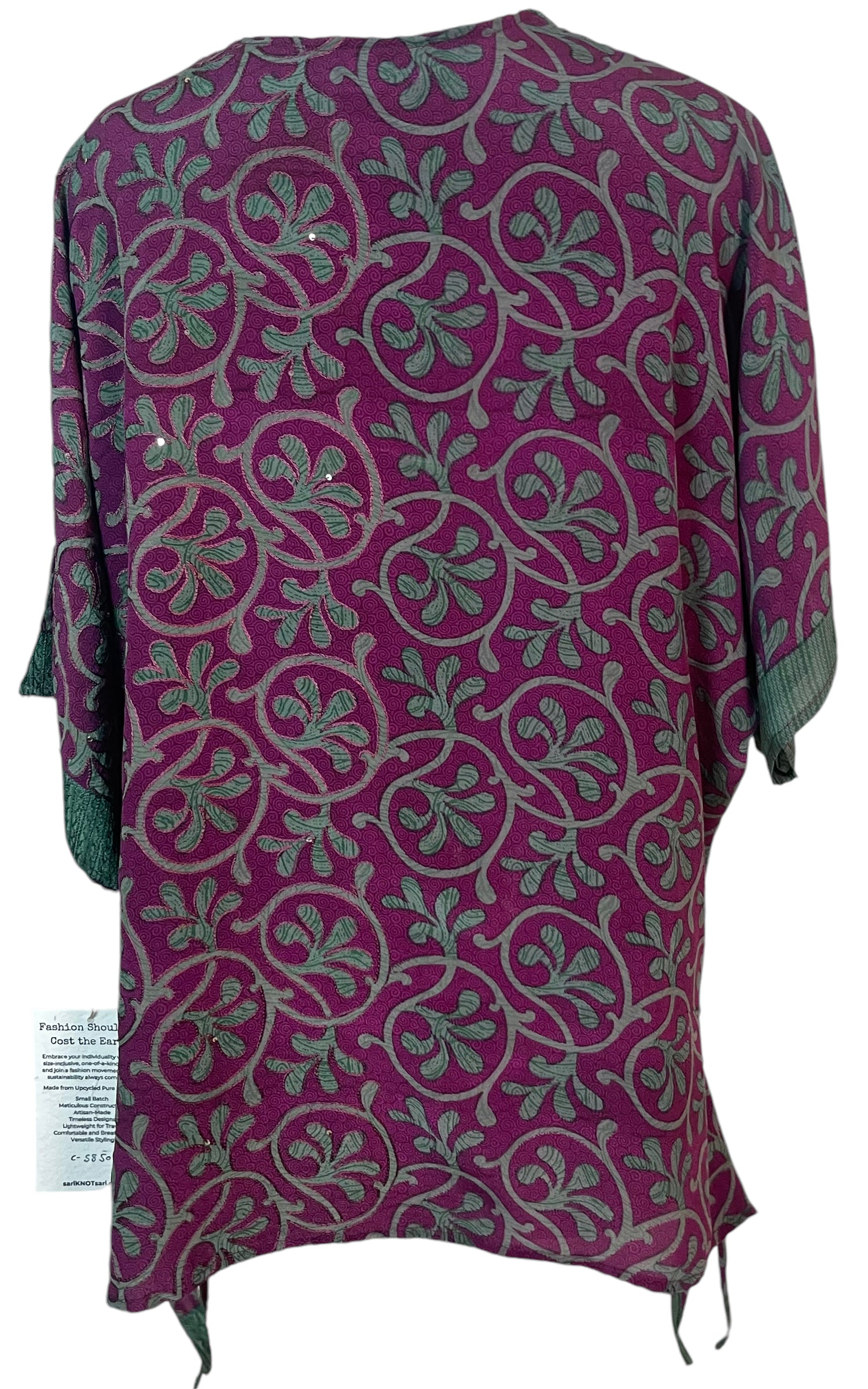 PRC5850A  Avatar Pure Silk Long Tunic with Side Ties