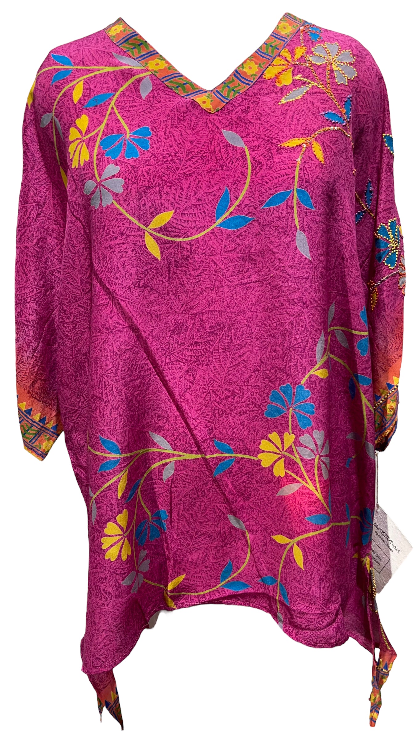 PRC3281 Avatar Pure Silk Long Tunic with Side Ties
