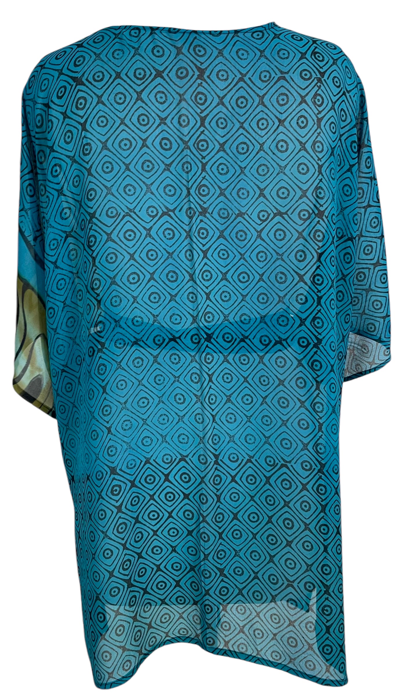 PRG5395 Sheer Avatar Pure Silk Kimono-Sleeved Jacket with Belt