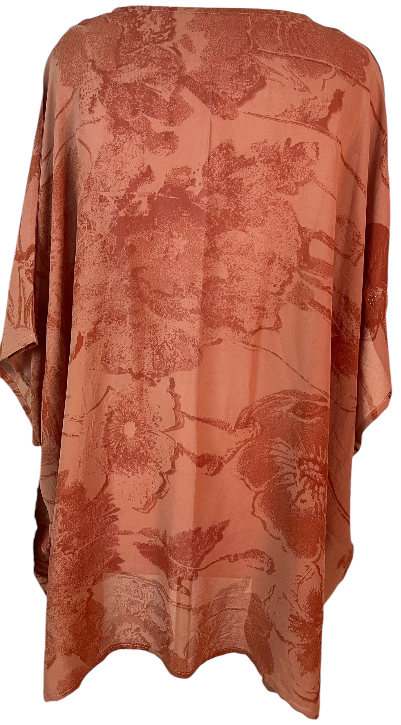 PRG5626 Sheer Wabi Sabi Pure Silk Short Kaftan Tunic