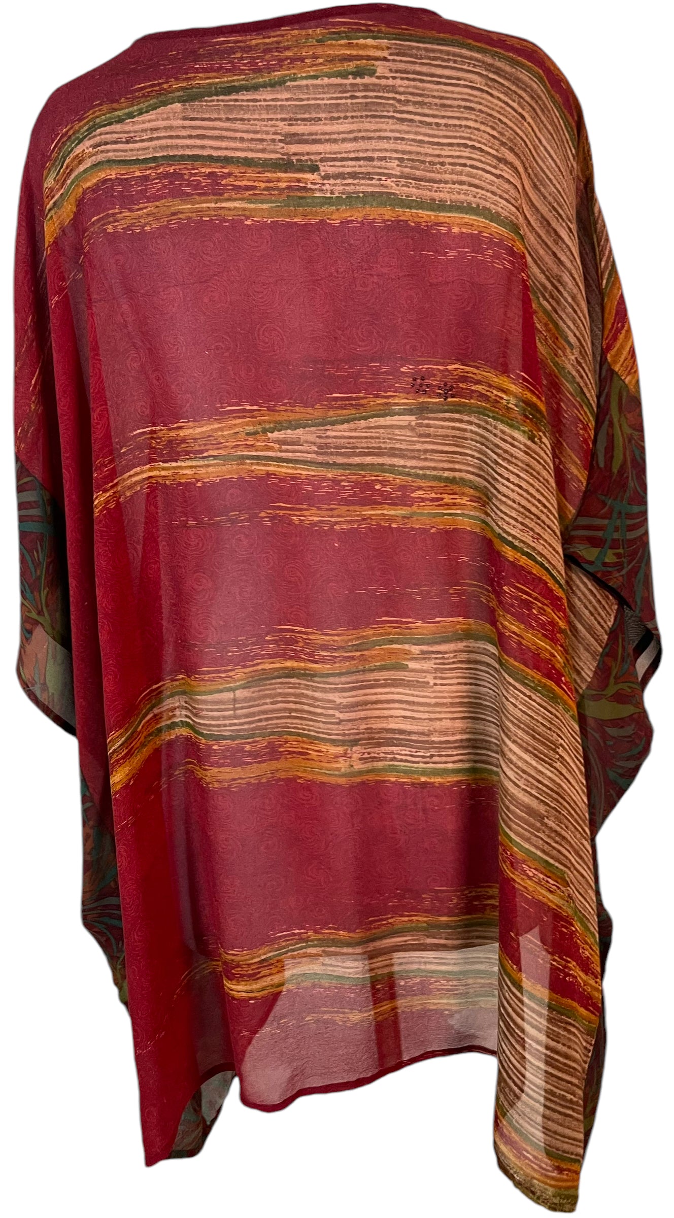 PRG5788 Sheer Avatar Pure Silk Short Kaftan Tunic