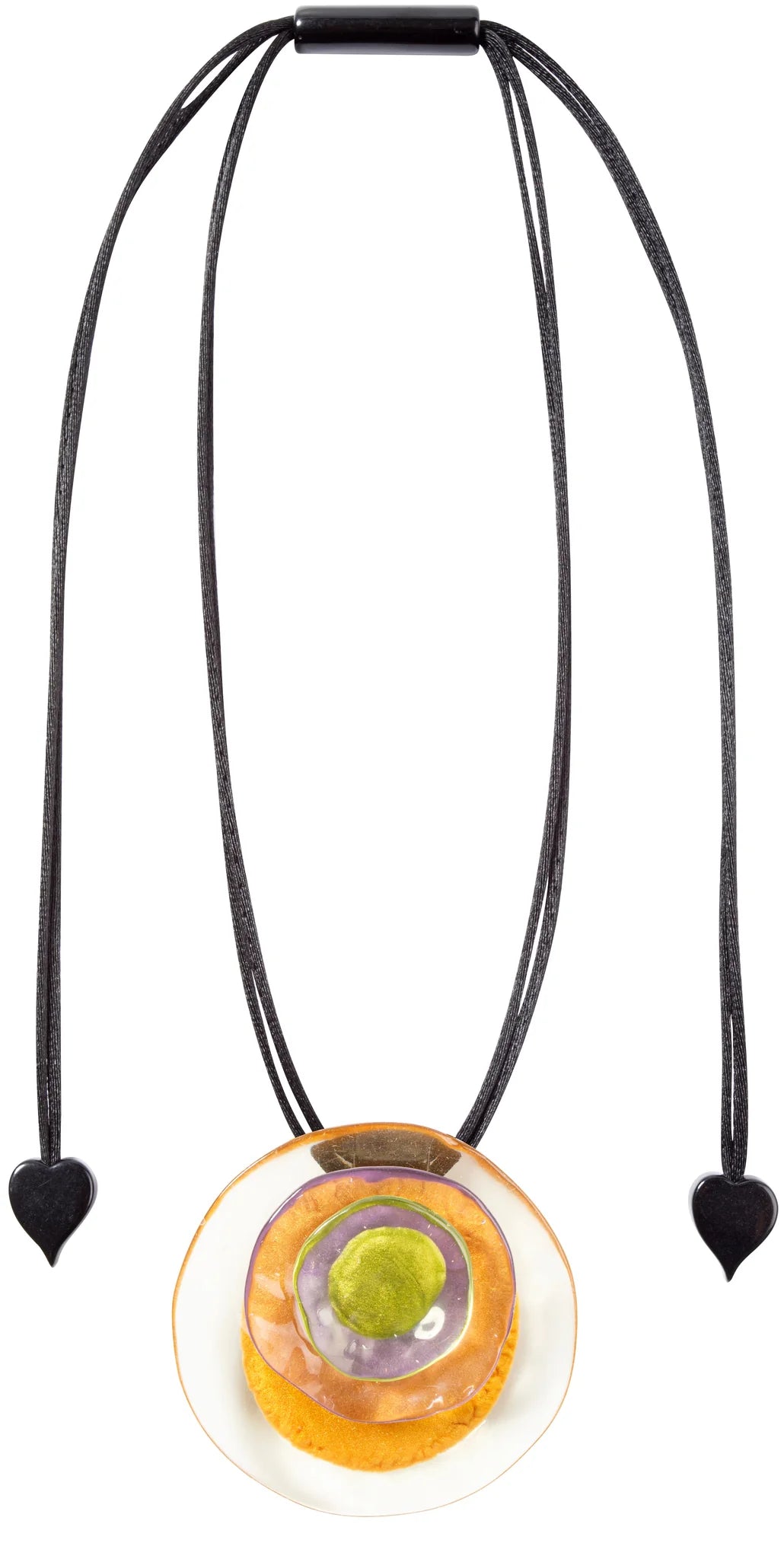 Winter Yellow Flora Pendant with Adjustable Cord Necklace