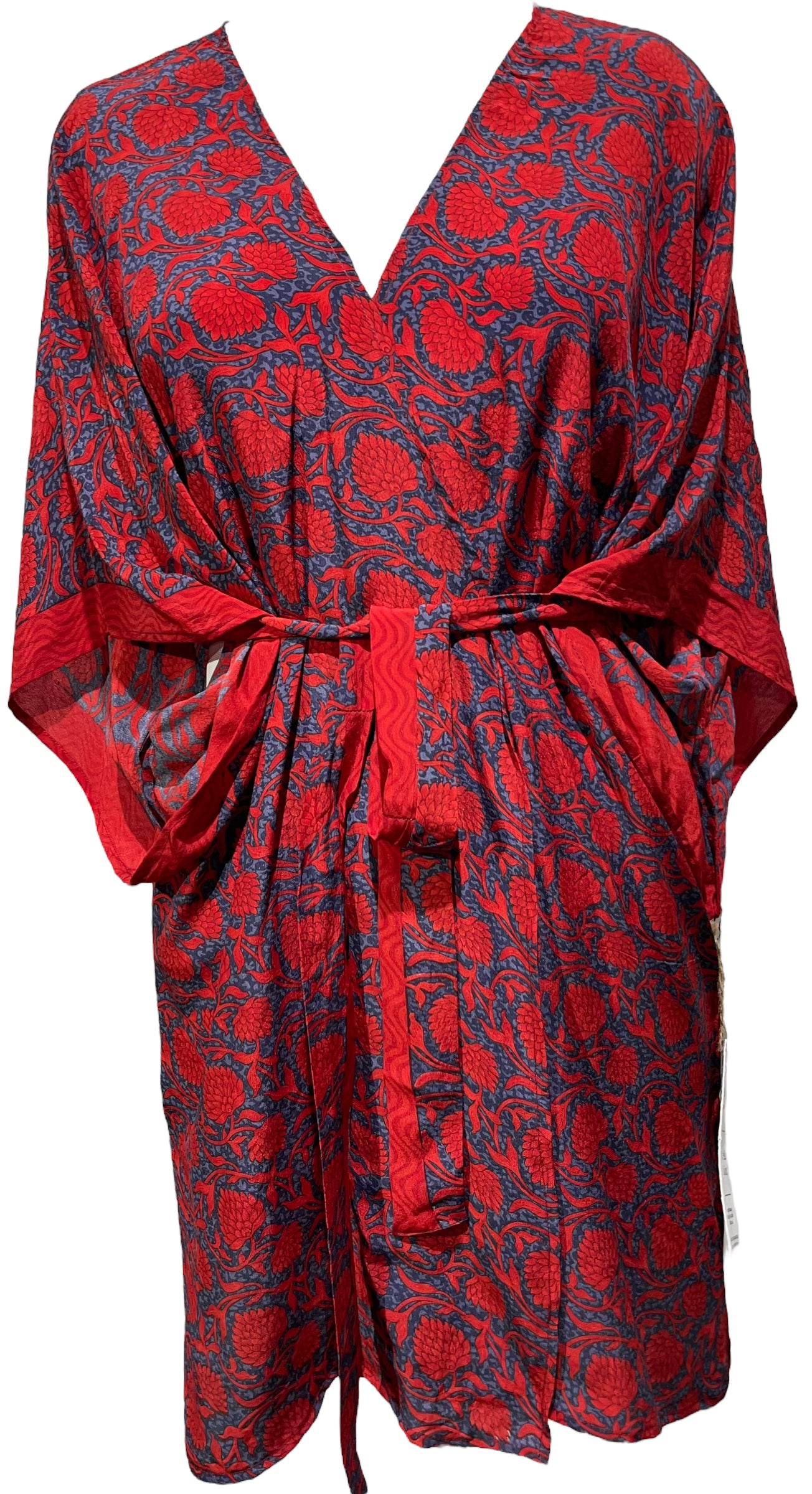 PRC3683 Nirvana Pure Silk Kimono-Sleeved Jacket with Belt