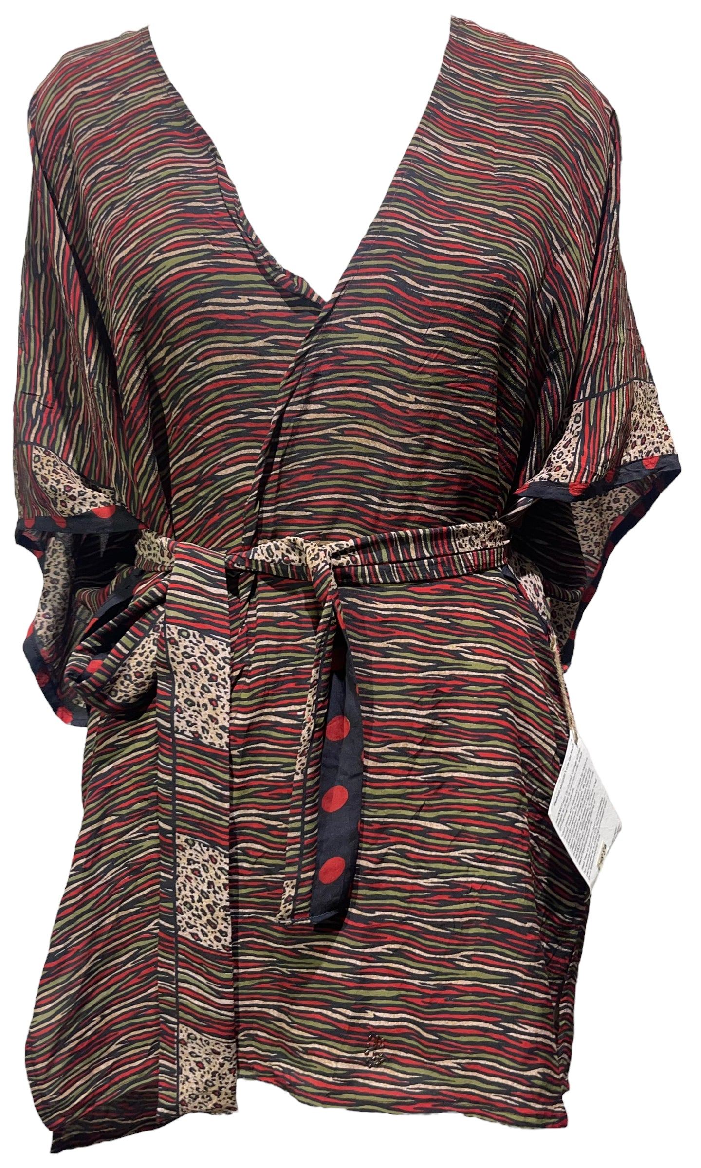 PRC4880 Avatar Pure Silk Kimono-Sleeved Jacket with Belt