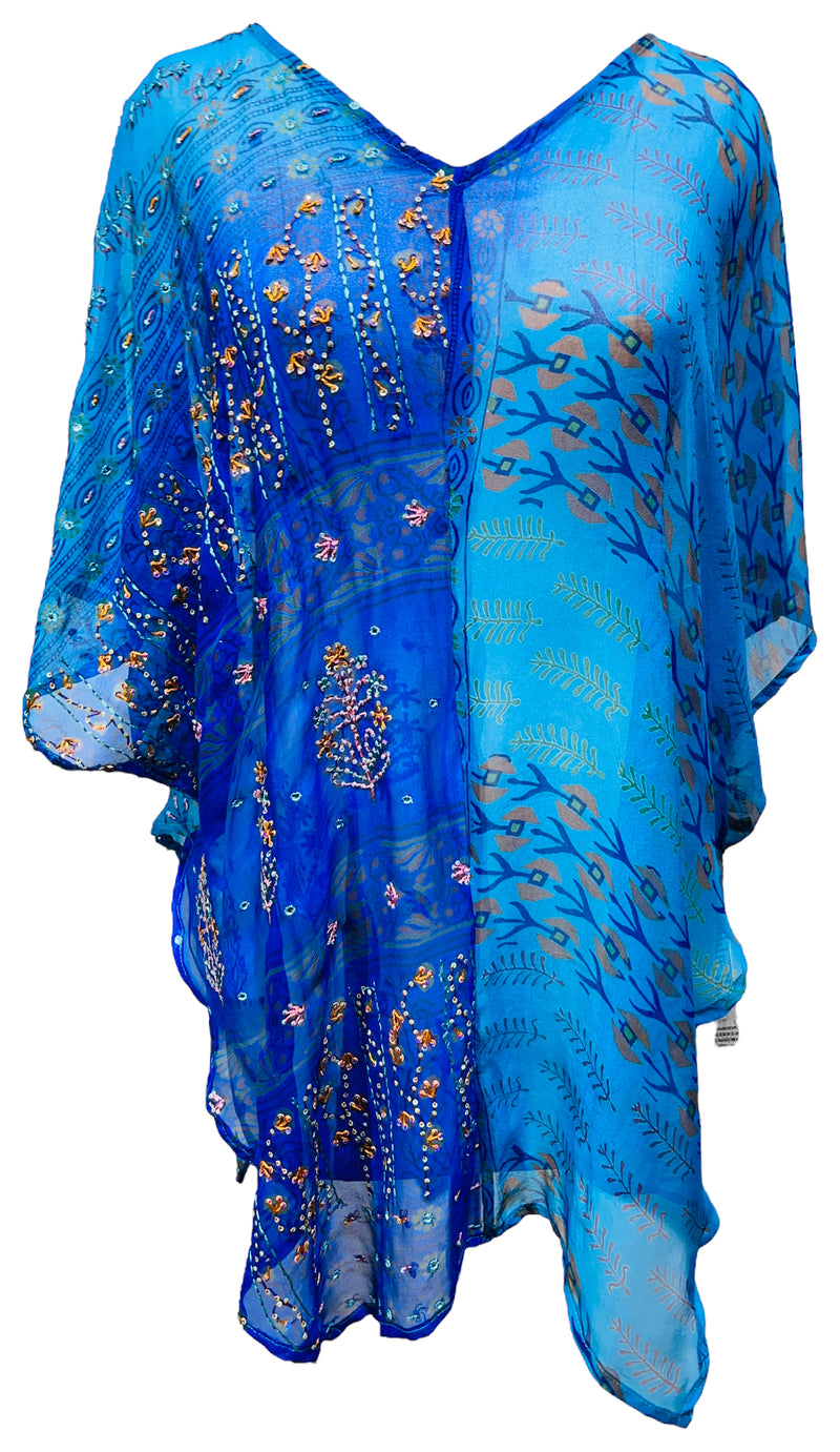PRG4002 Sheer Avatar Pure Silk Waterfall Top