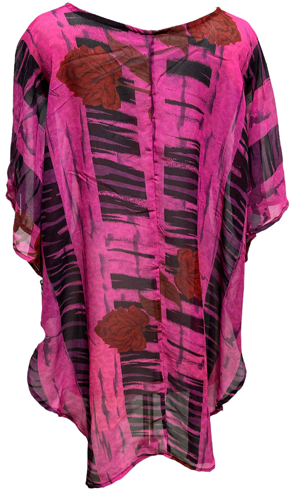 PRG3879 Sheer Avatar Pure Silk Waterfall Top
