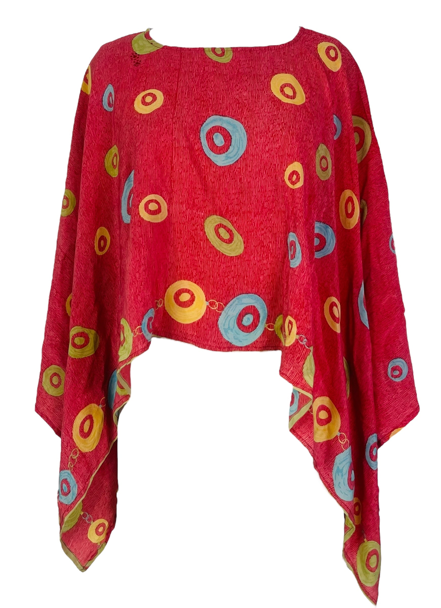 MARKETING PRC7772 Avatar Pure Silk Capelet Poncho by MARKETING – Handmade ethical Poncho from sariKNOTsari using upcycled silk. Designed in Canada for travel and slow fashion, loved from Toronto to LA to Sydney.