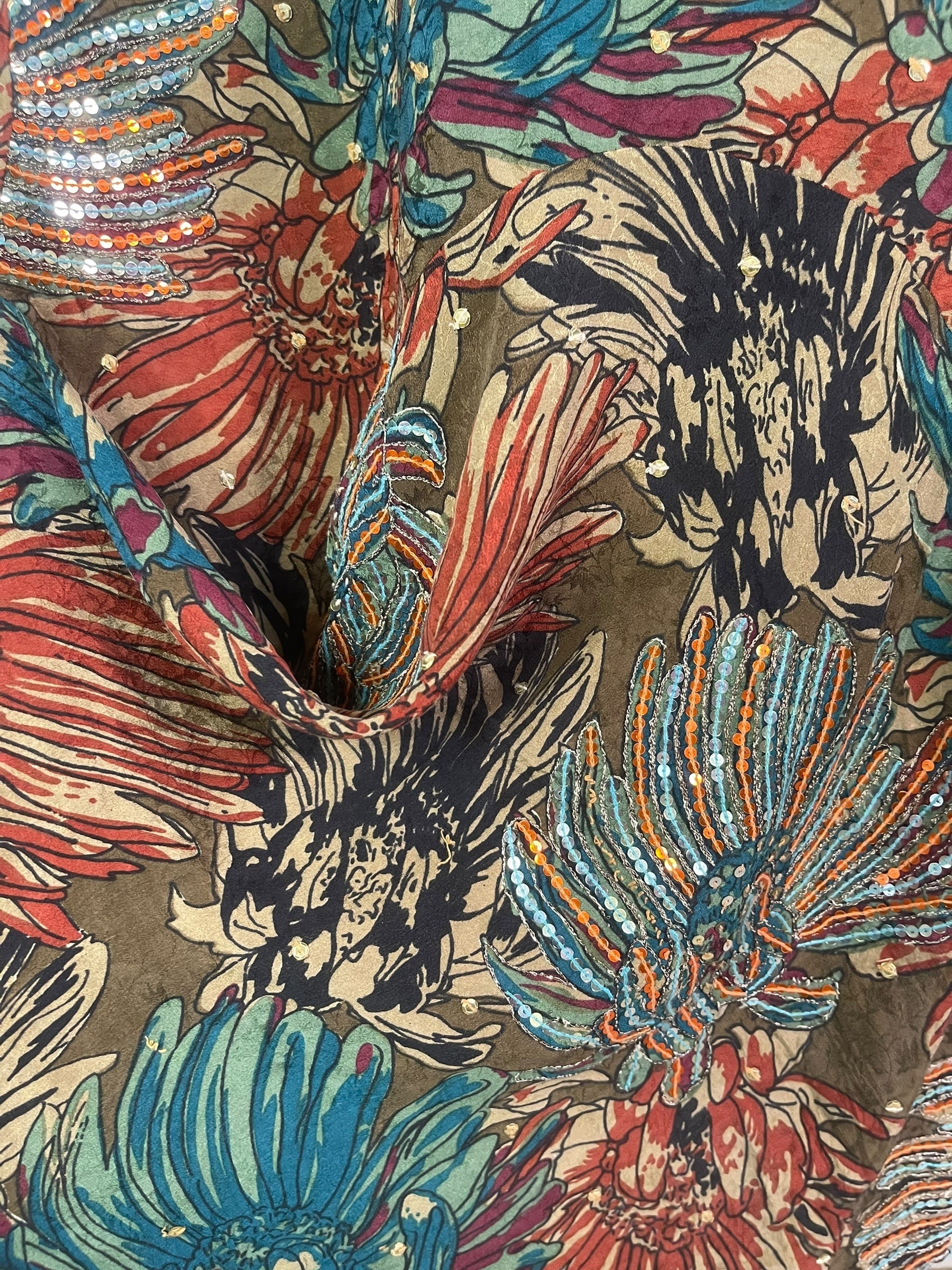 DEEANNS PRC7952 Avatar Pure Silk Self Pocket Tunic Dress