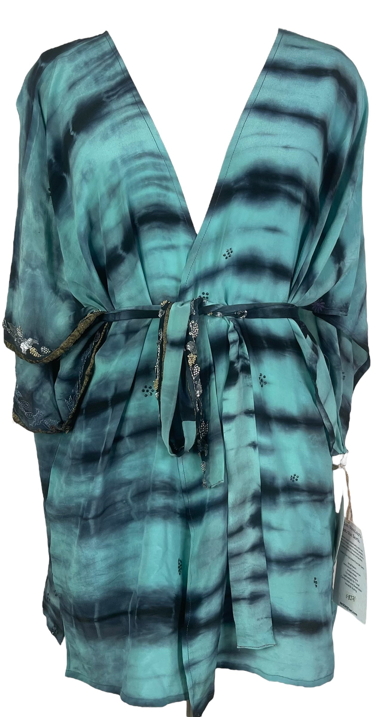 PRC8321 Avatar Pure Silk Kimono-Sleeved Jacket with Belt