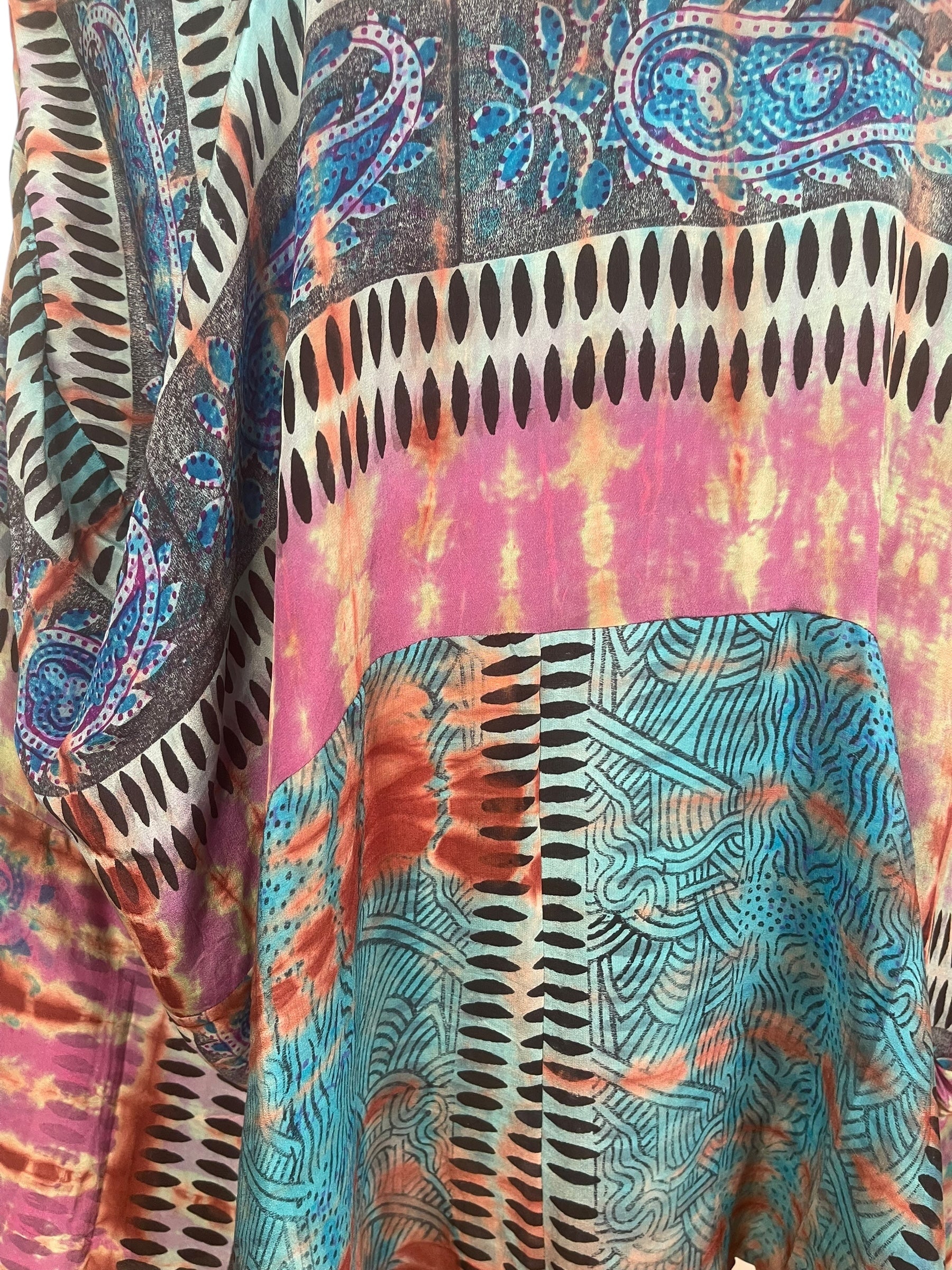 PRC8451 Avatar Pure Silk Sculptural Long Tunic Dress