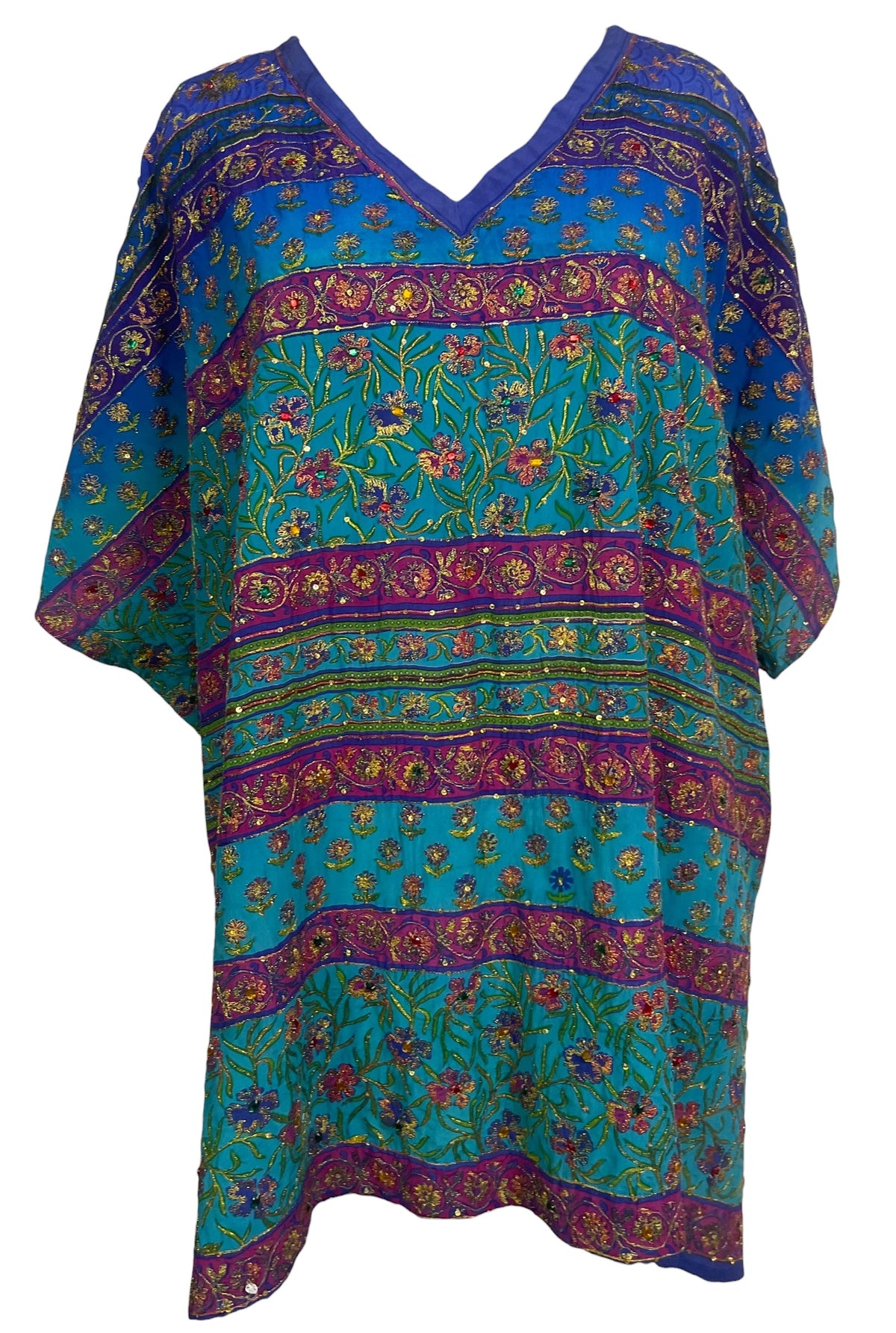 Releases Sunday at 8pm EST  PRC8747 Wabi Sabi Pure Silk Short Kaftan Tunic With Slits