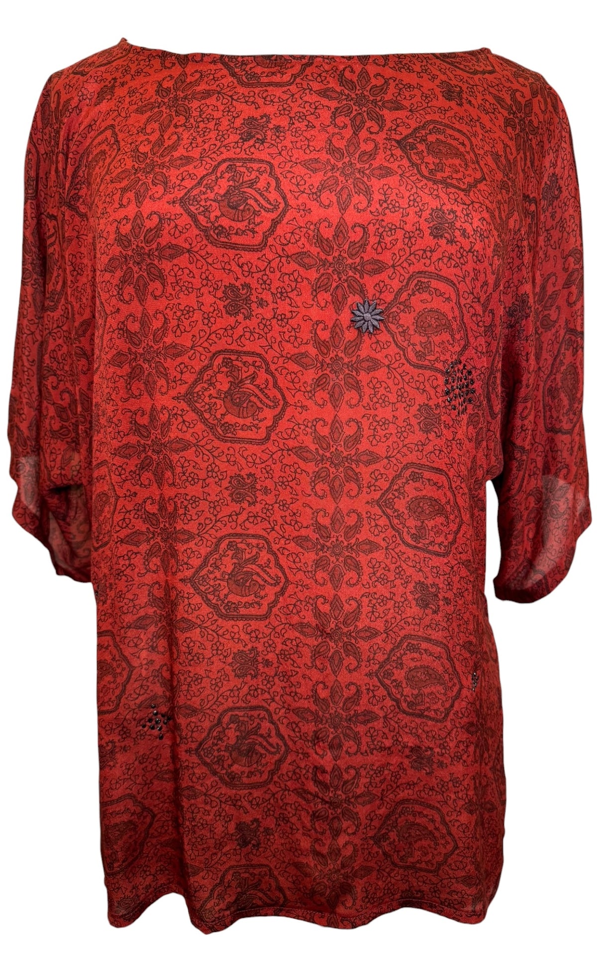 PRC8844 Avatar Pure Silk Side Slit Top by HOLD – Handmade ethical Side Slit Top from sariKNOTsari using upcycled silk. Designed in Canada for travel and slow fashion, loved from Toronto to LA to Sydney. Featuring Zsiska, Bryn Walker and Artisan Leather coats by Rejean Pepin, Pepin designs