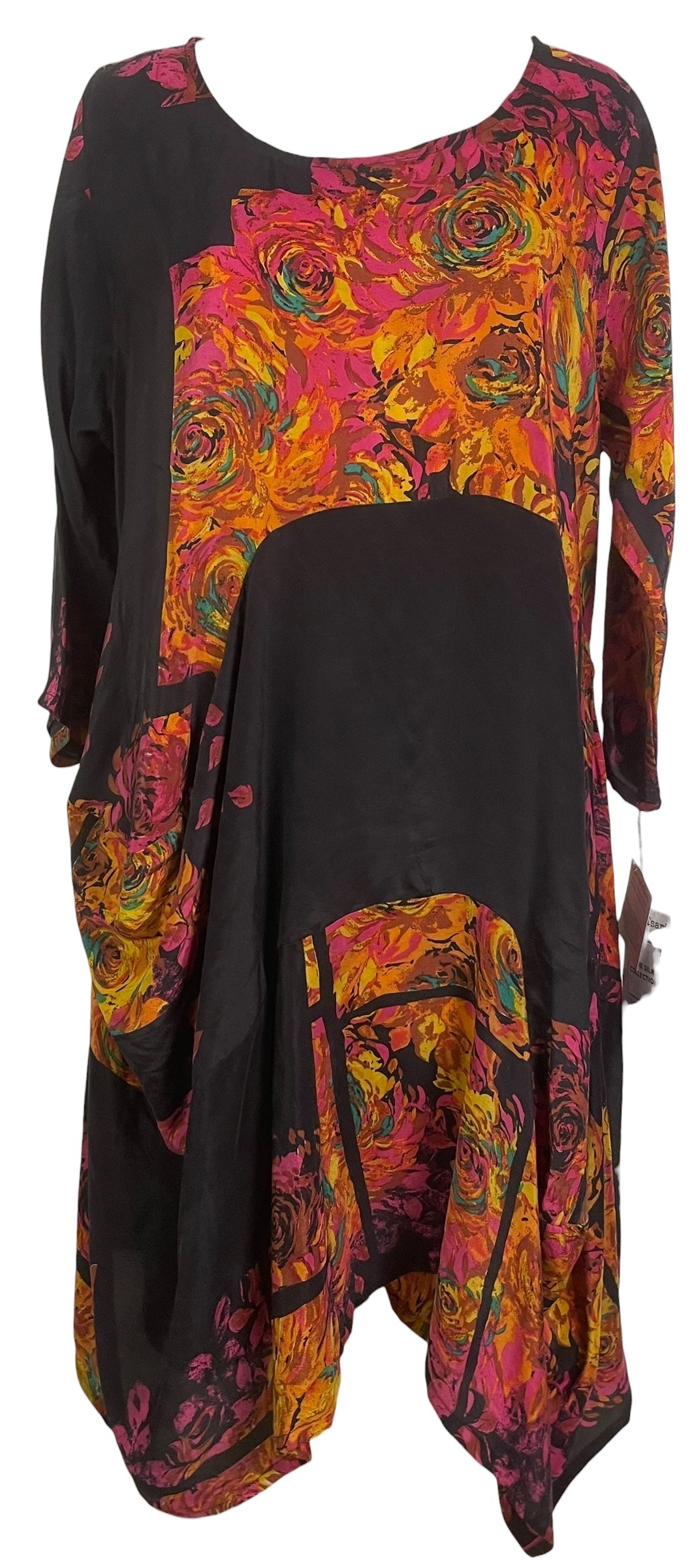PRC8901 Avatar Pure Silk Sculptural Long Tunic Dress by 15 FEBRUARY 2026 – Handmade ethical Sculptural Dress from sariKNOTsari using upcycled silk. Designed in Canada for travel and slow fashion, loved from Toronto to LA to Sydney.