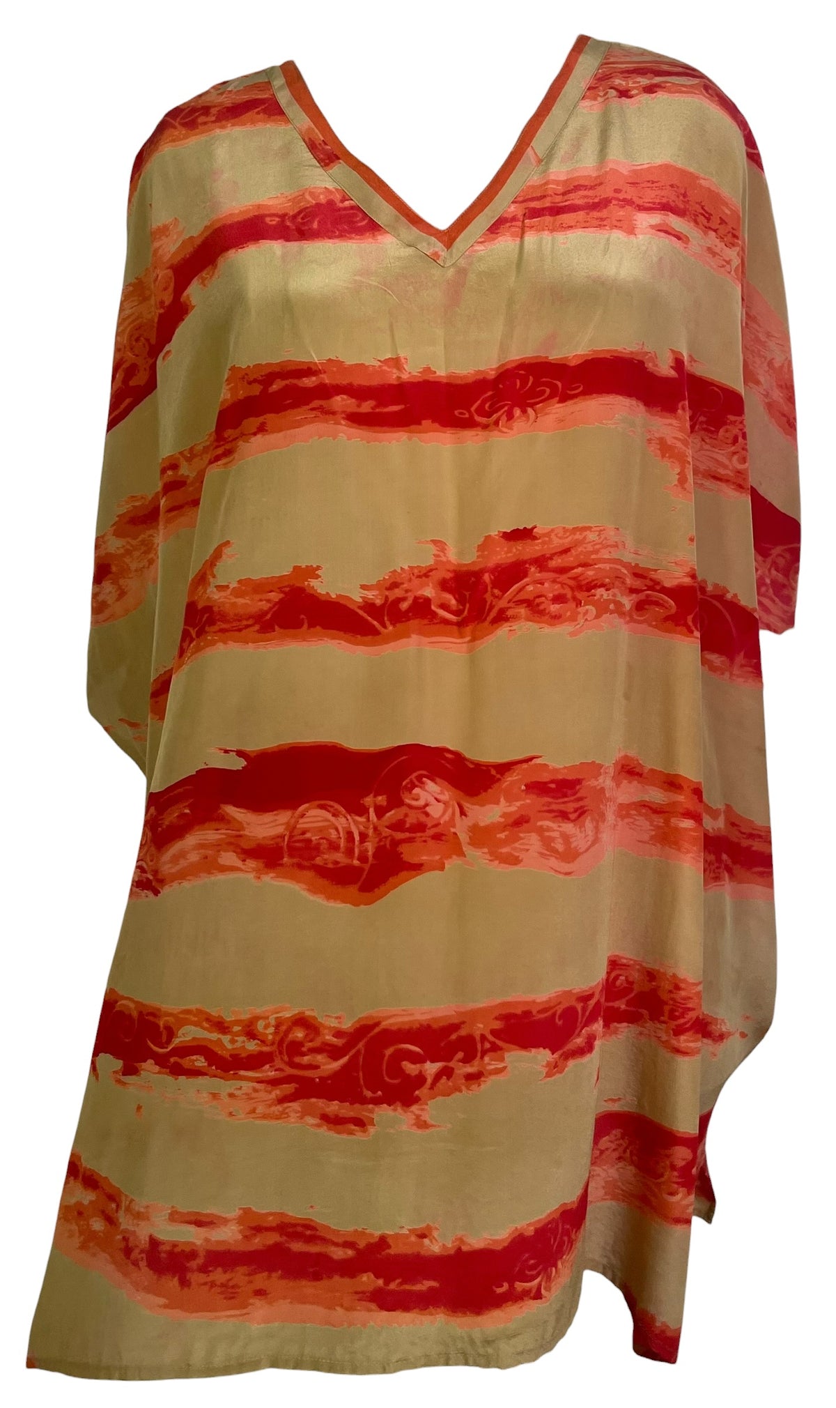 Releases Sunday at 8pm EST  PRC8907 Wabi Sabi Pure Silk Short Kaftan Tunic With Slits