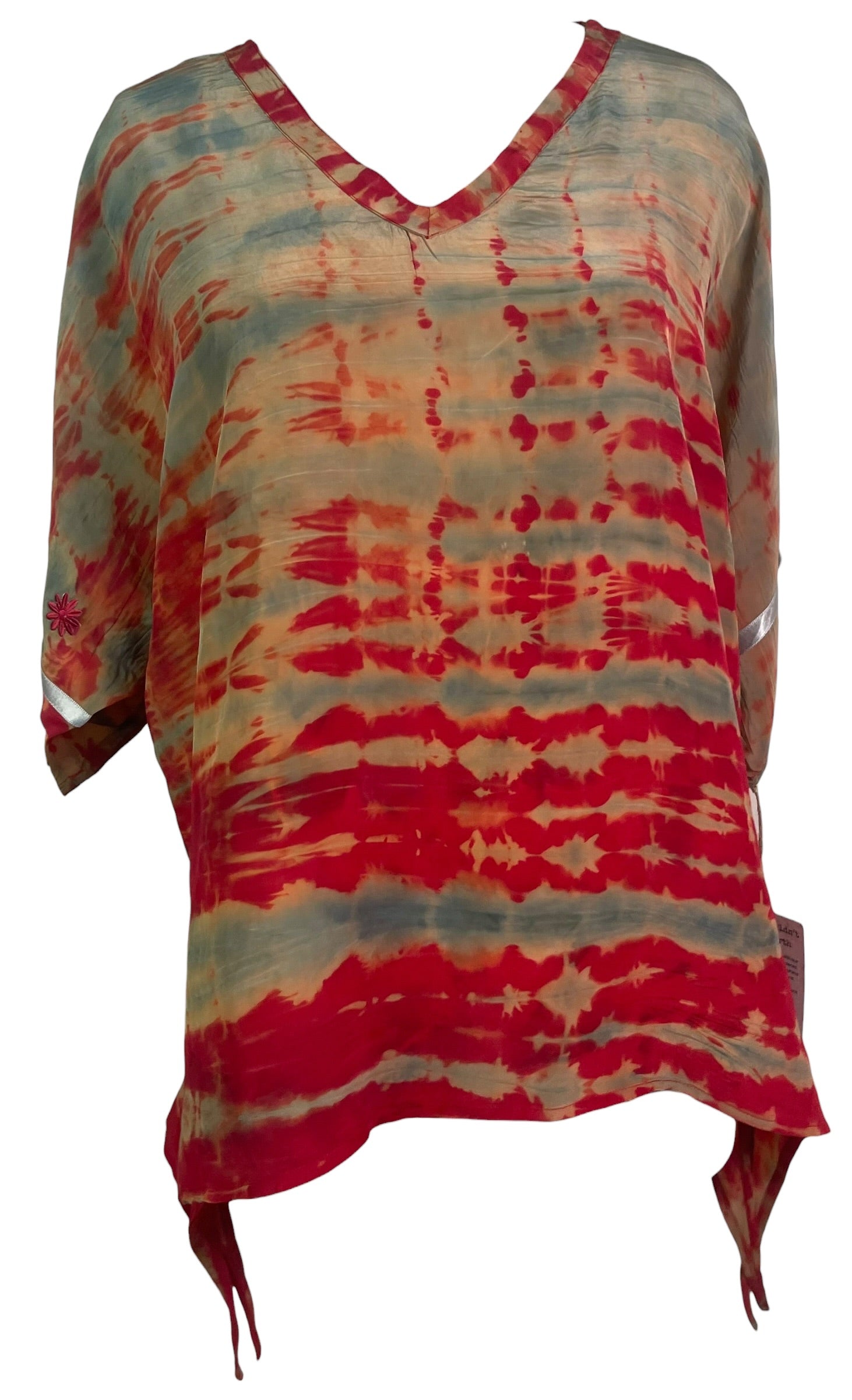 PRC8980 Avatar Pure Silk Long Tunic with Side Ties