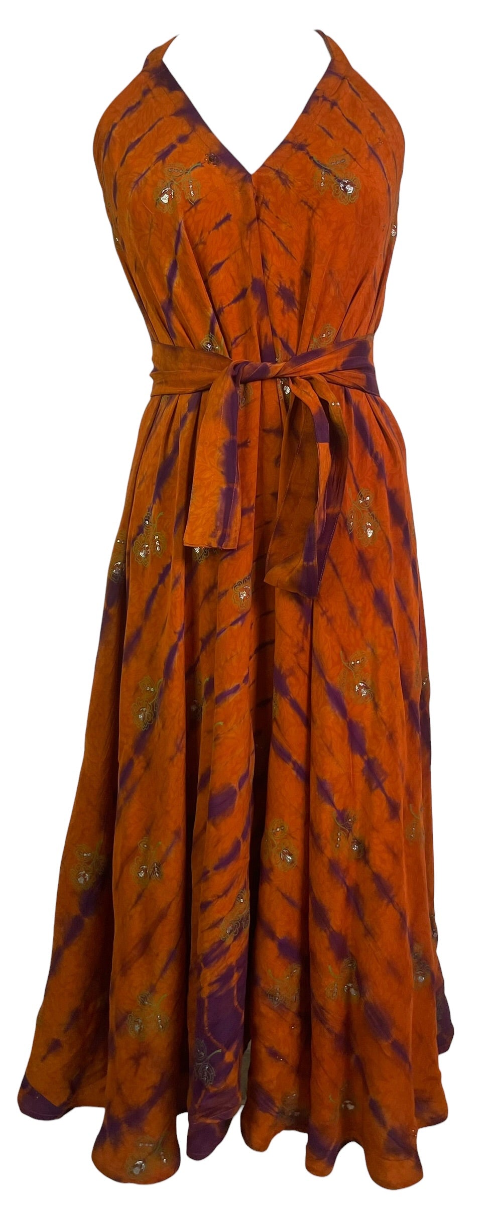 PRC8982 Avatar Pure Silk Maxi Dress with Belt