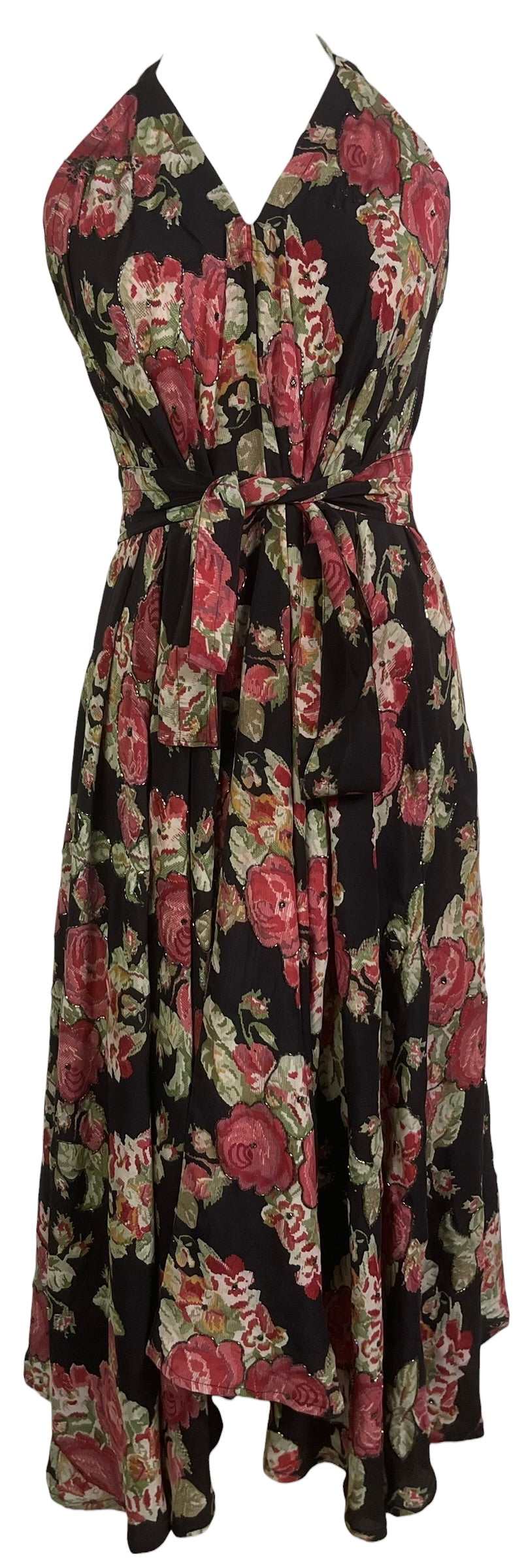 PRC8983 Wabi Sabi Pure Silk Maxi Dress with Belt