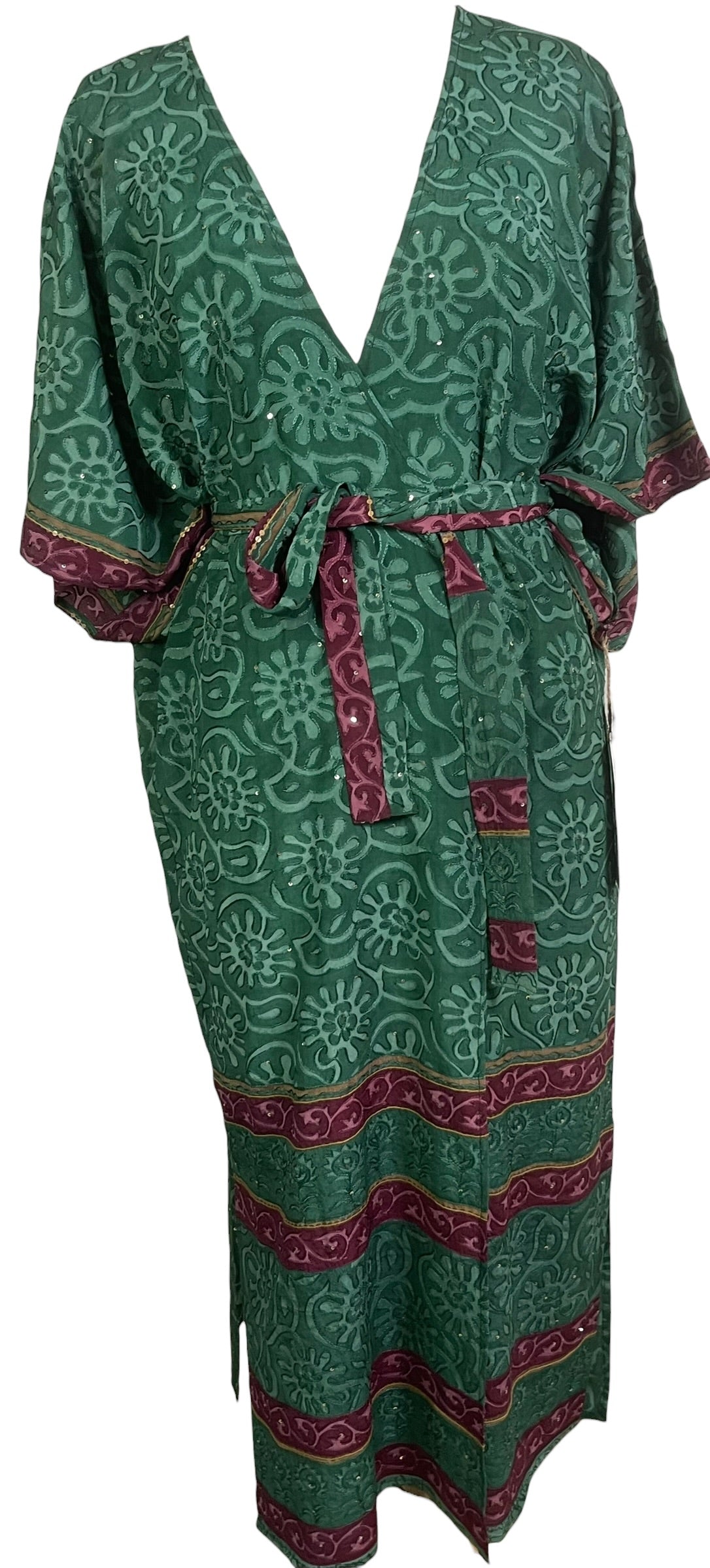 Releases Sunday at 8pm EST  PRC9062 Wabi Sabi Pure Silk Kimono Sleeved Duster with Belt
