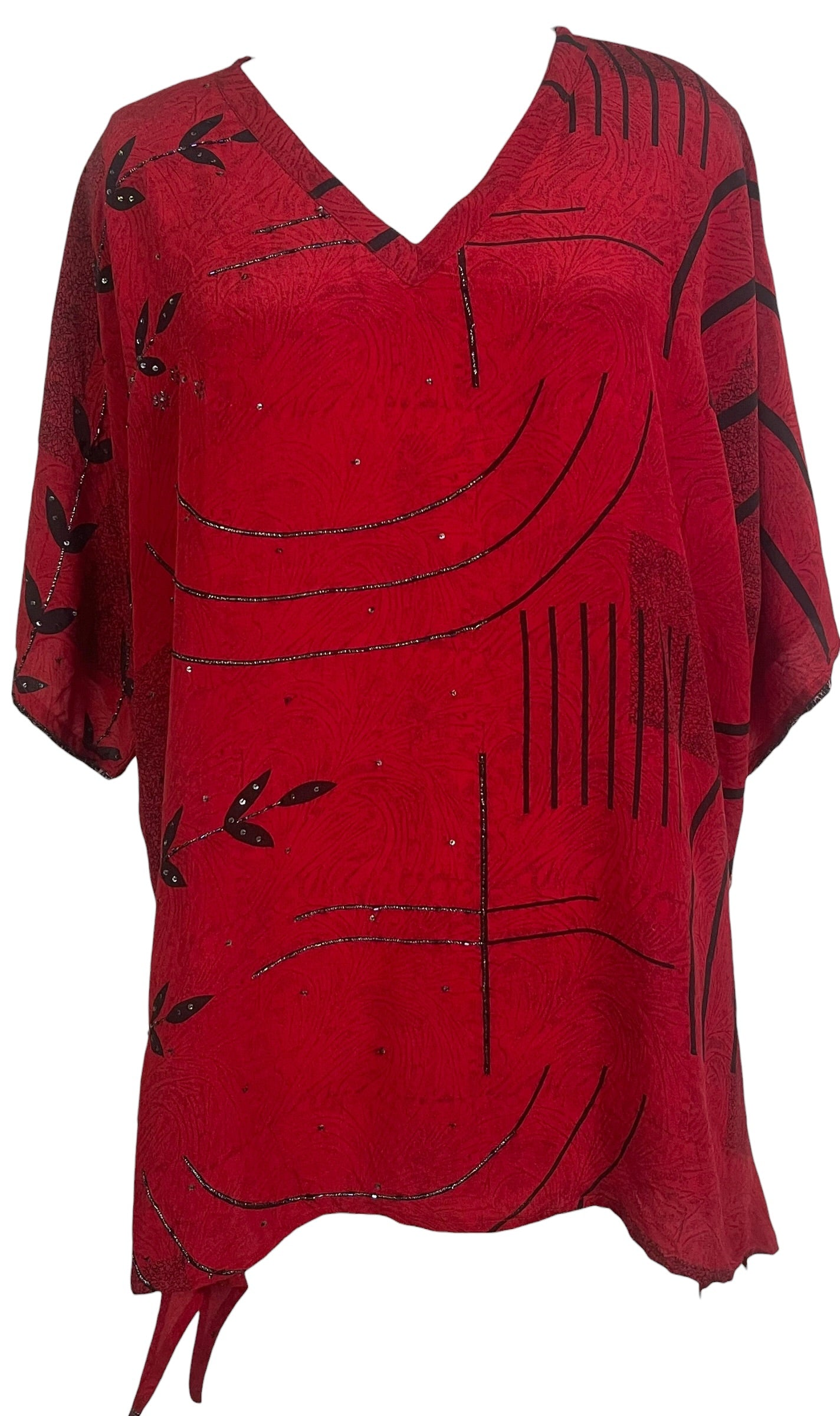 PRC9063 Avatar Pure Silk Long Tunic with Side Ties
